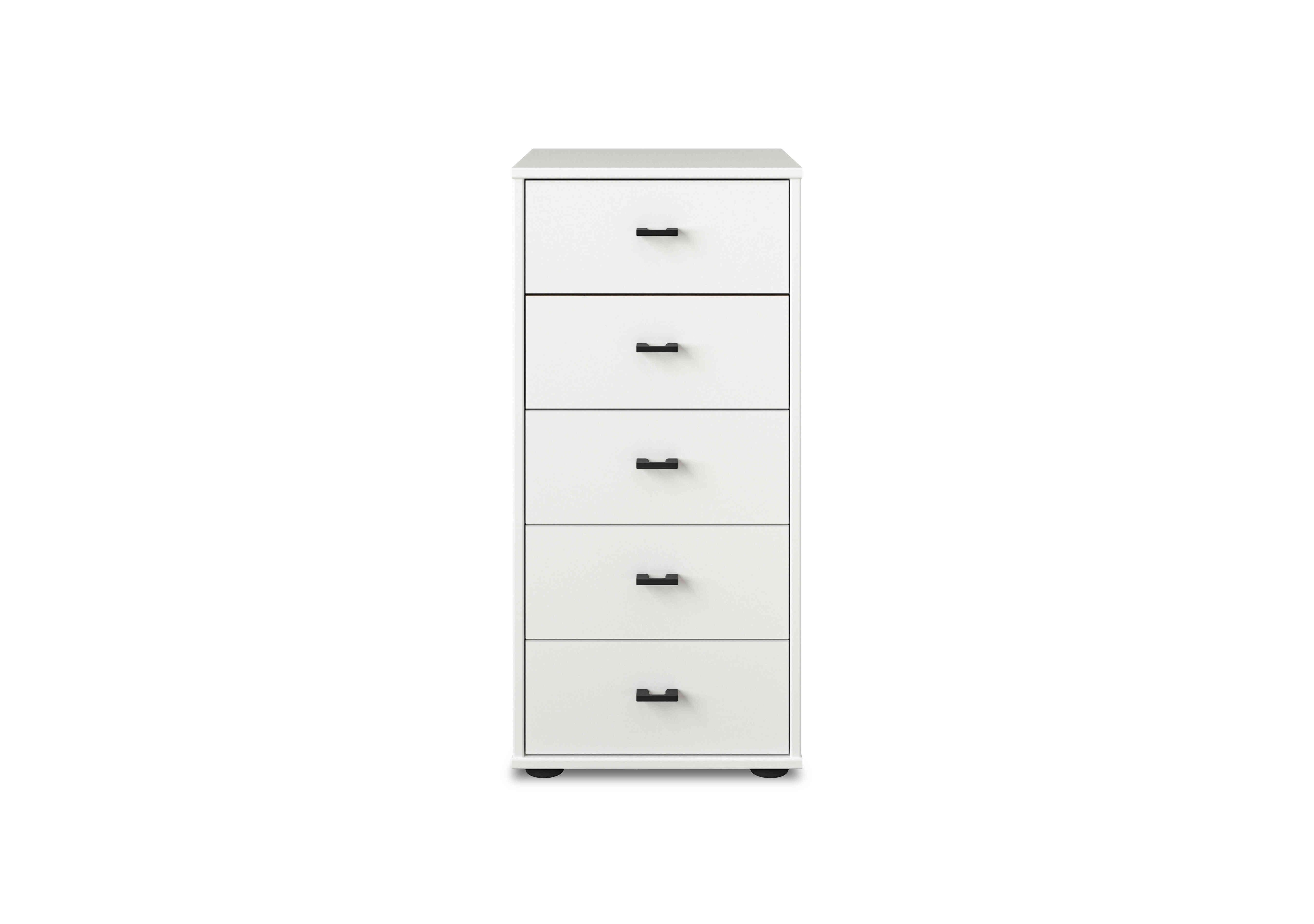 Dallas 40cm 5 Drawer Chest in Matt White on Furniture Village