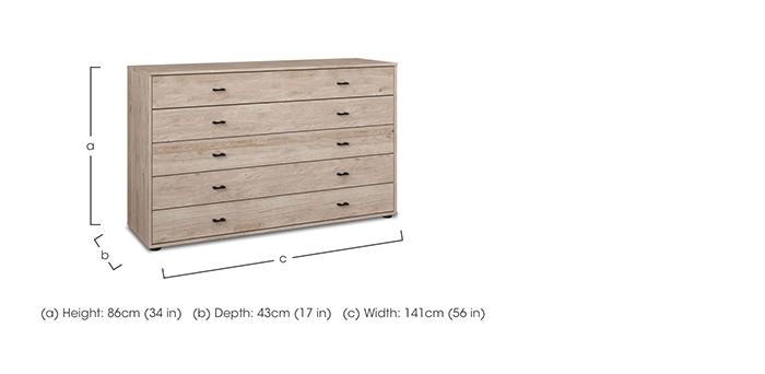 Dallas 141cm 5 Drawer Chest in  on Furniture Village