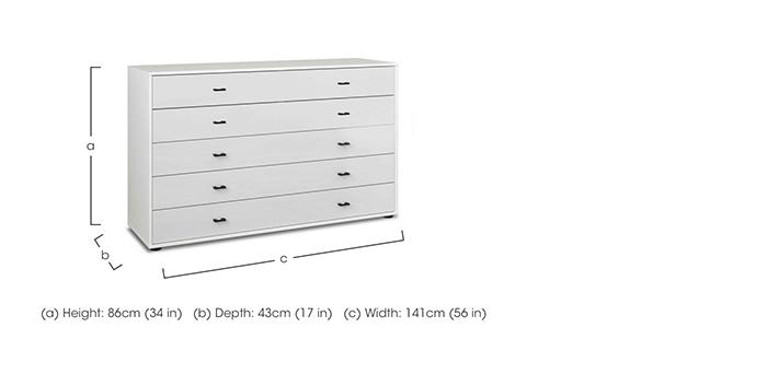 Dallas 141cm 5 Drawer Glass Chest in  on Furniture Village