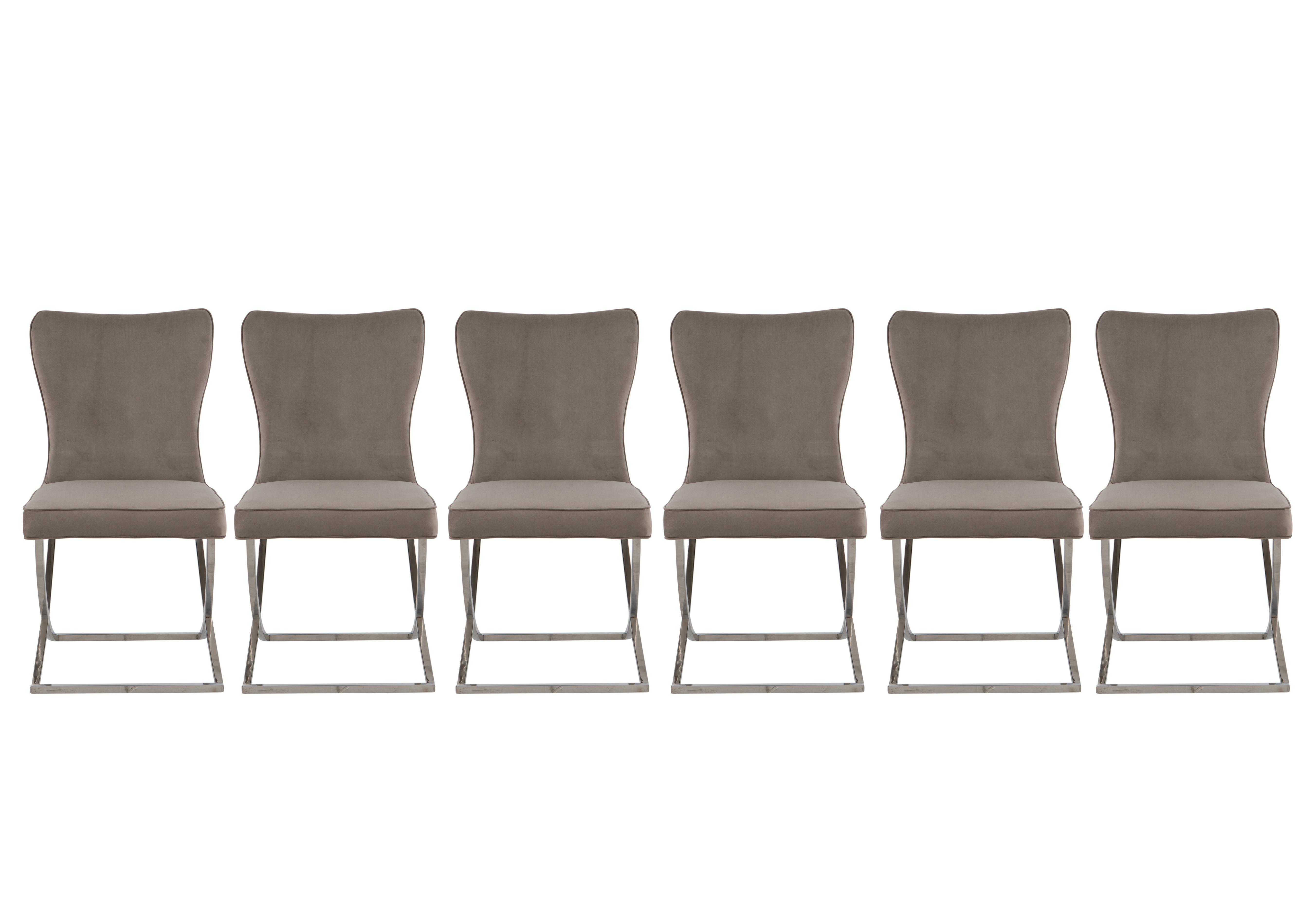 Vanquish Set of 6 Dining Chairs in Taupe on Furniture Village