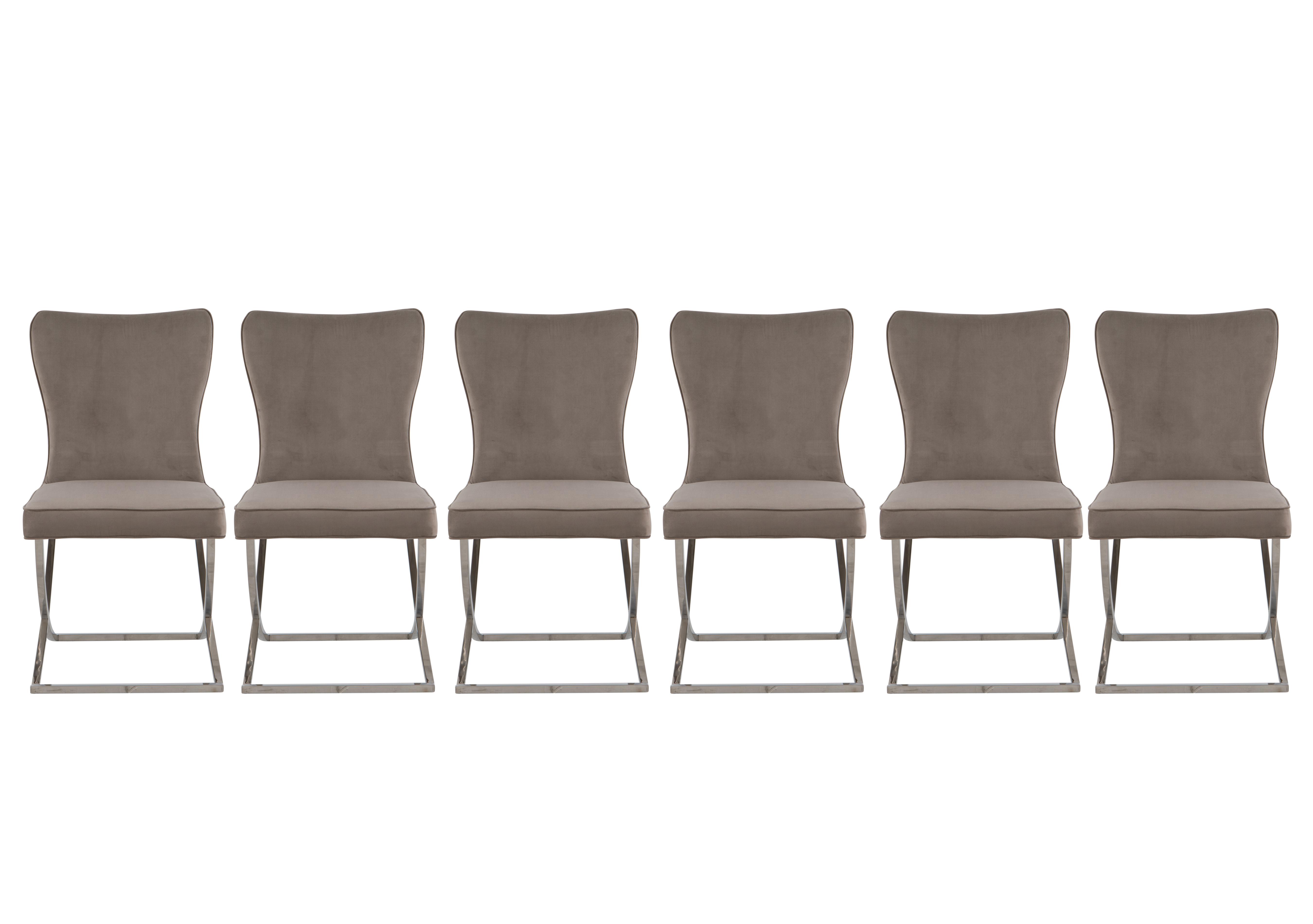 Vanquish Set of 6 Dining Chairs in Taupe on Furniture Village