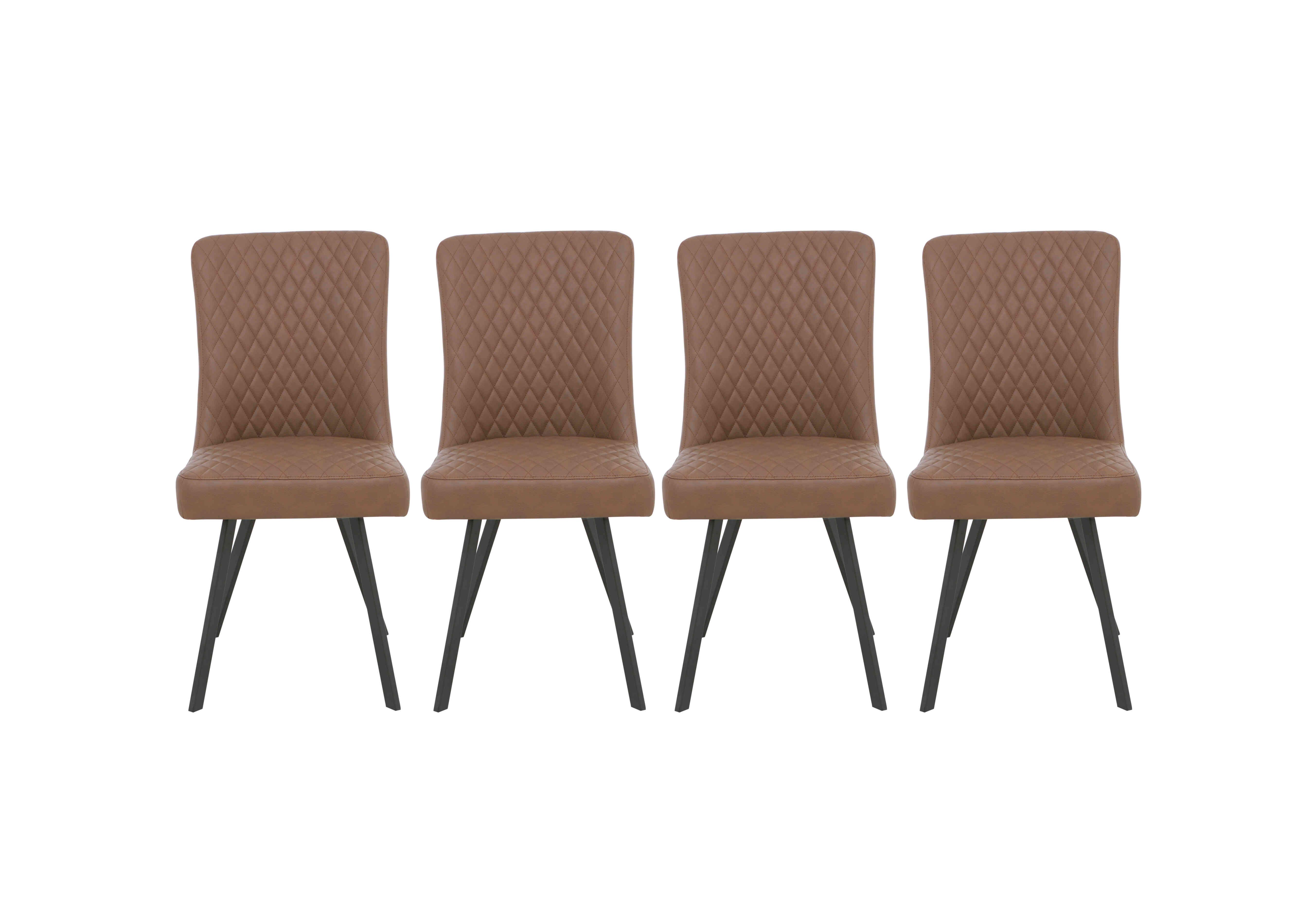 Earth Set of 4 Dining Chairs in Tan on Furniture Village
