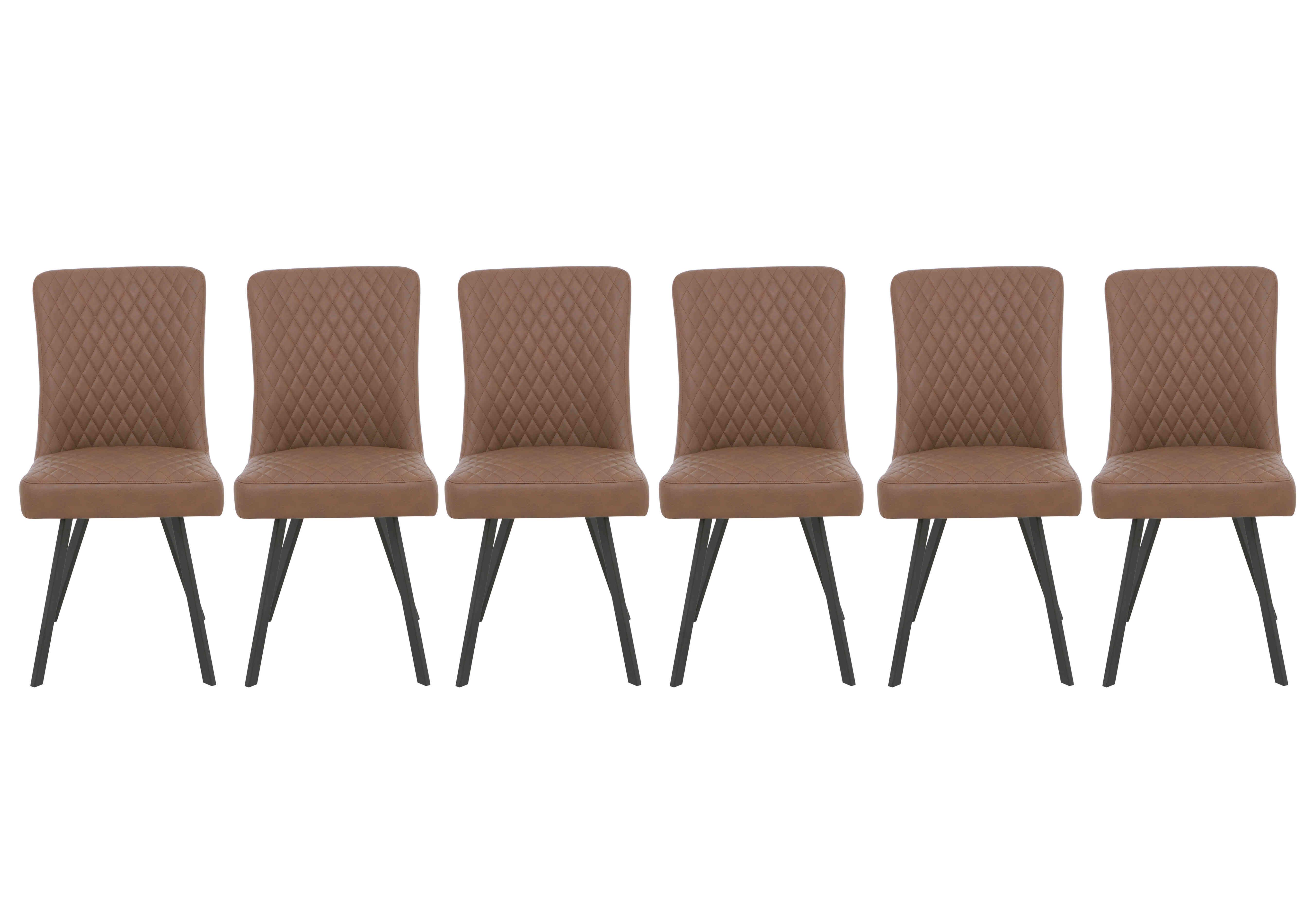 Earth Set of 6 Dining Chairs in Tan on Furniture Village
