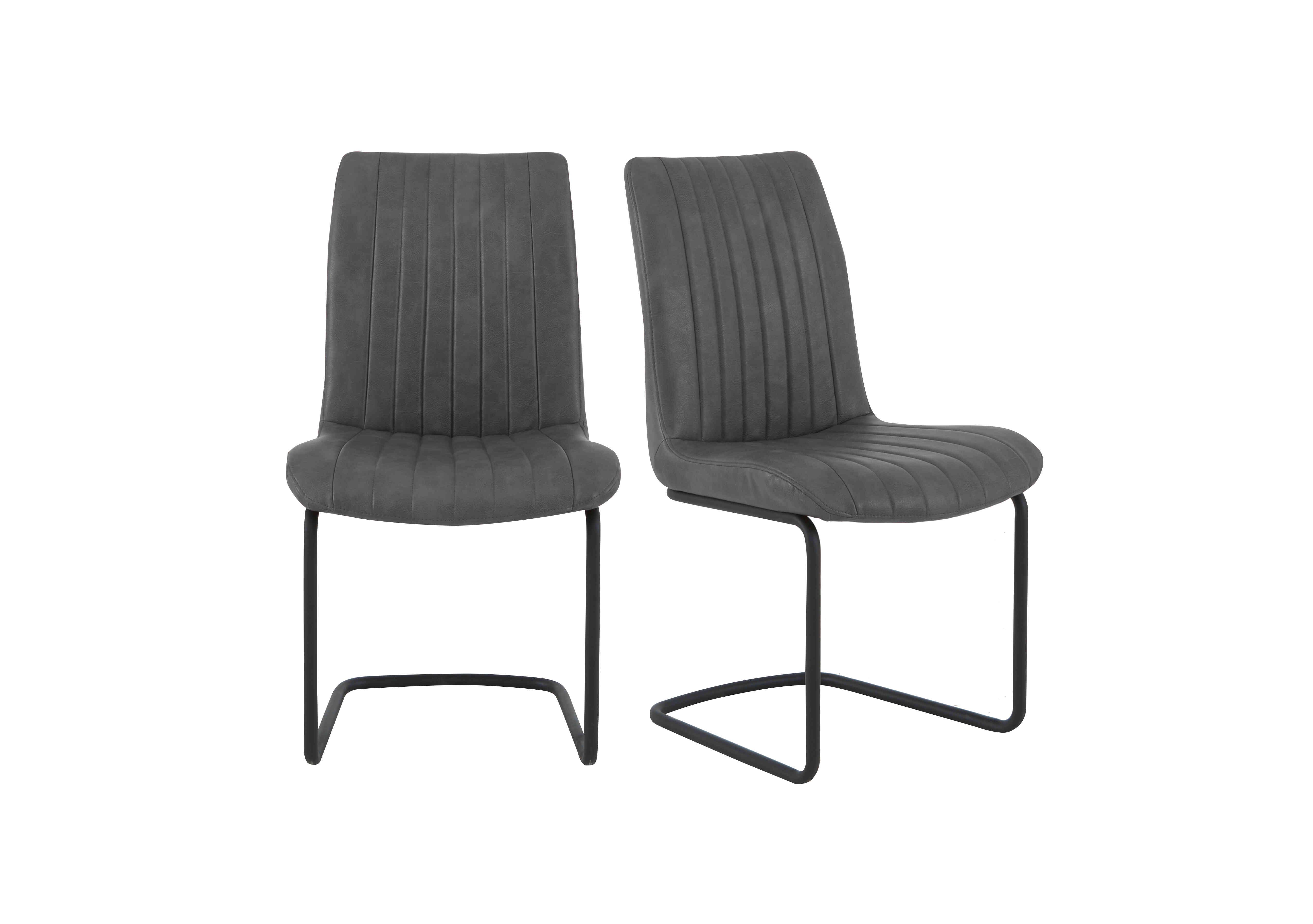 Terra Pair of Fixed Dining Chairs in Grey on Furniture Village
