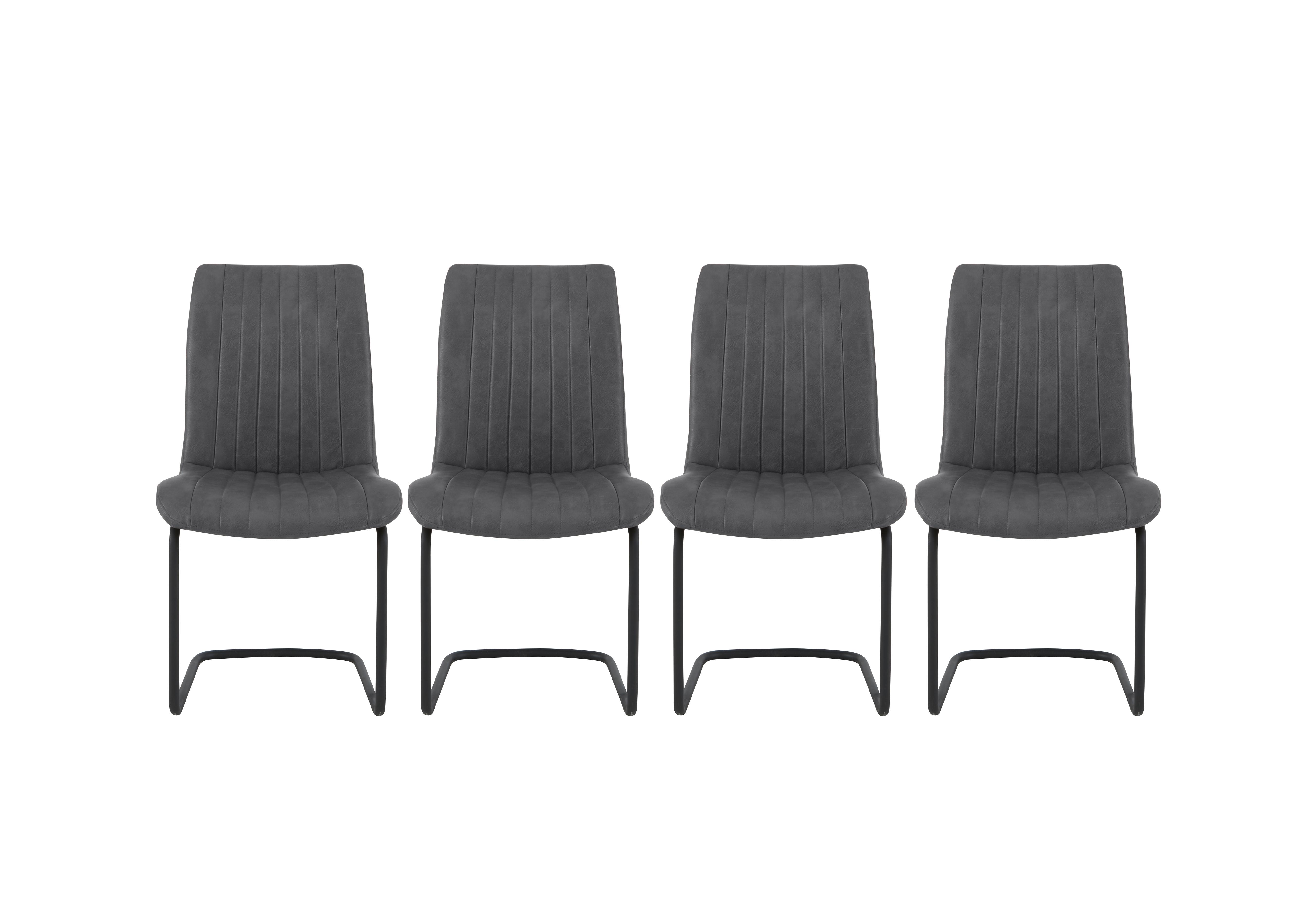 Terra Set of 4 Fixed Dining Chairs in Grey on Furniture Village