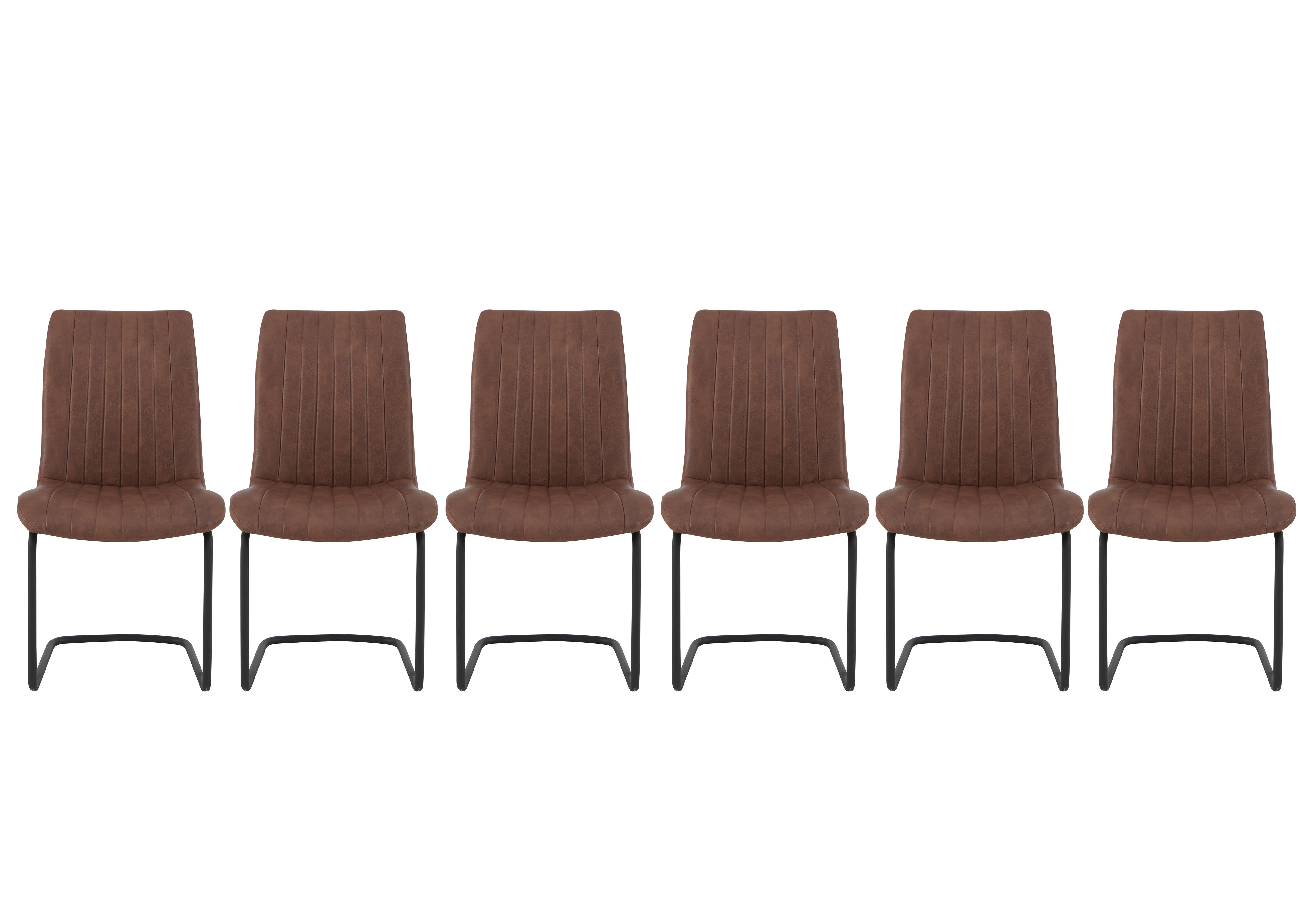 Terra Set of 6 Dining Chairs in Cognac on Furniture Village