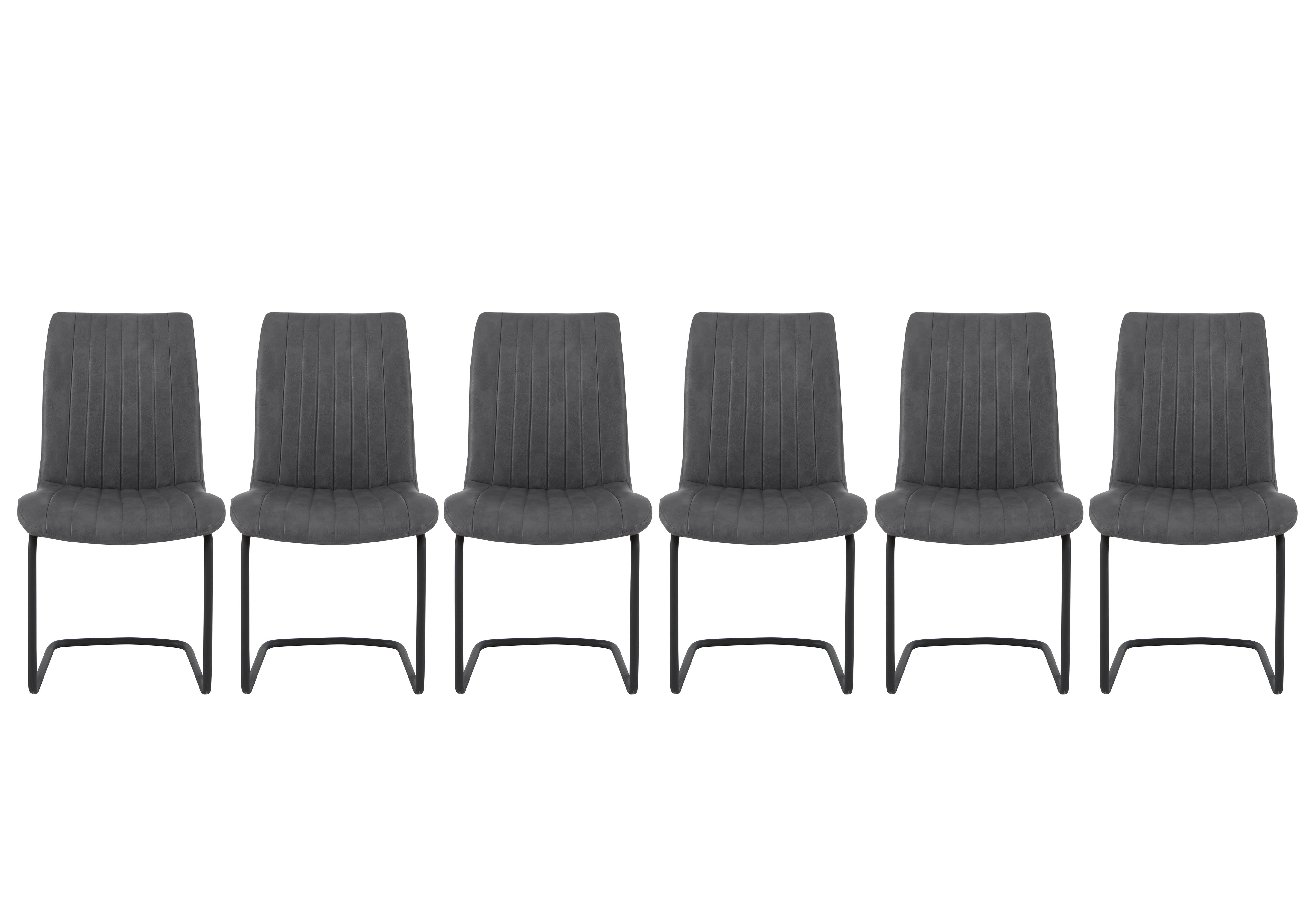 Terra Set of 6 Fixed Dining Chairs in Grey on Furniture Village