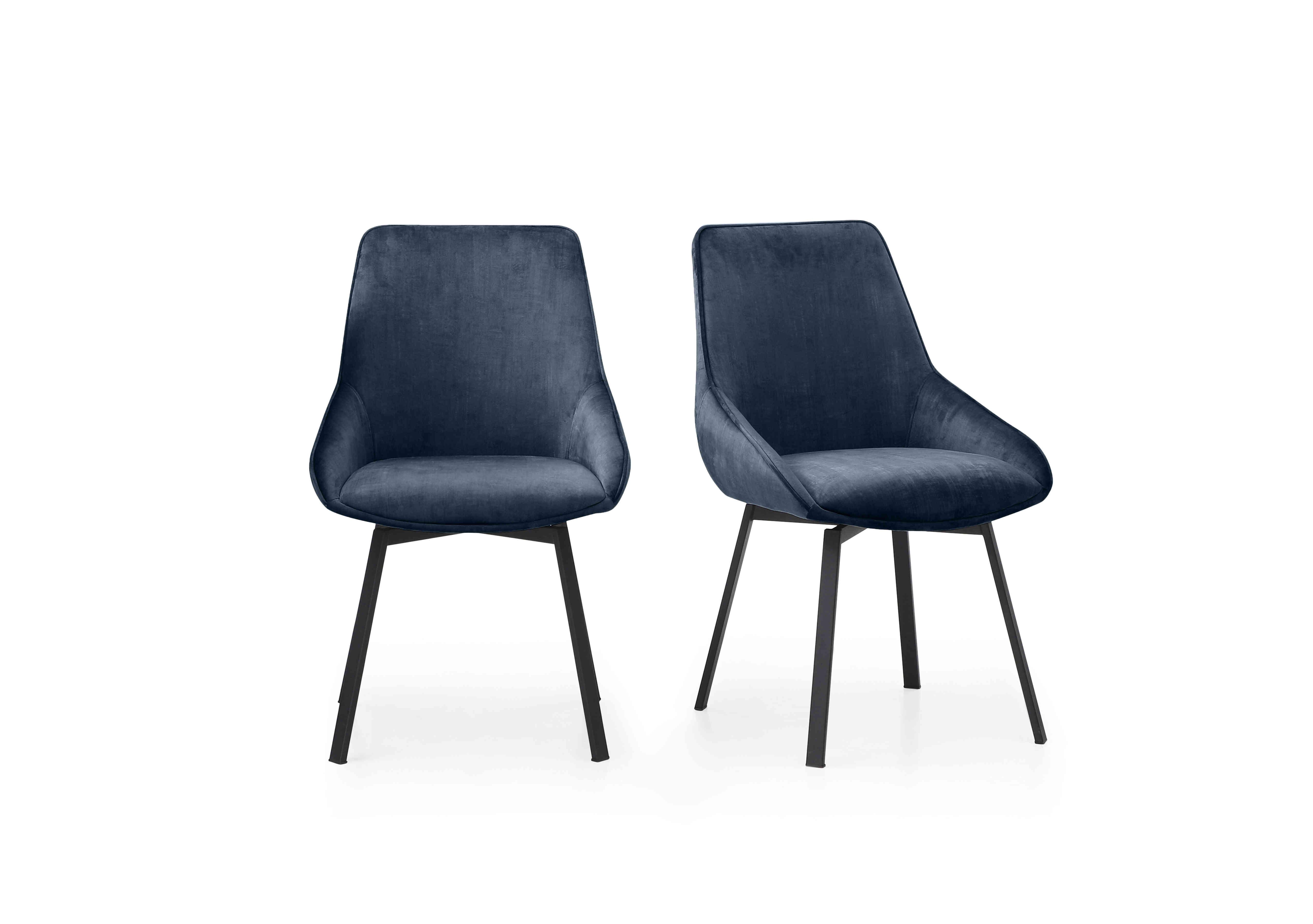 Veja Pair of Swivel Dining Chairs in Blue Heritage on Furniture Village