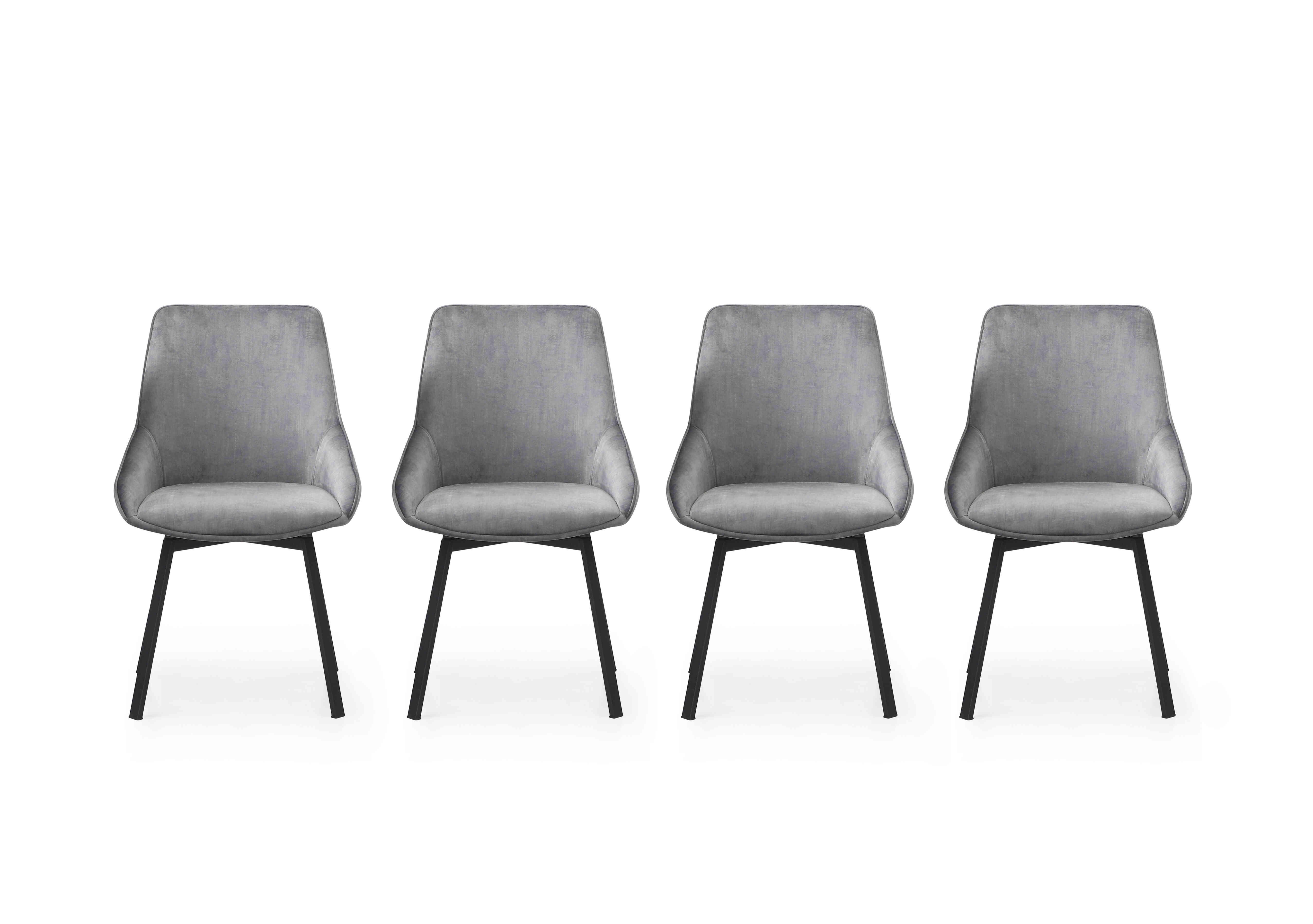 Veja Set of 4 Swivel Dining Chairs in Grey Heritage on Furniture Village