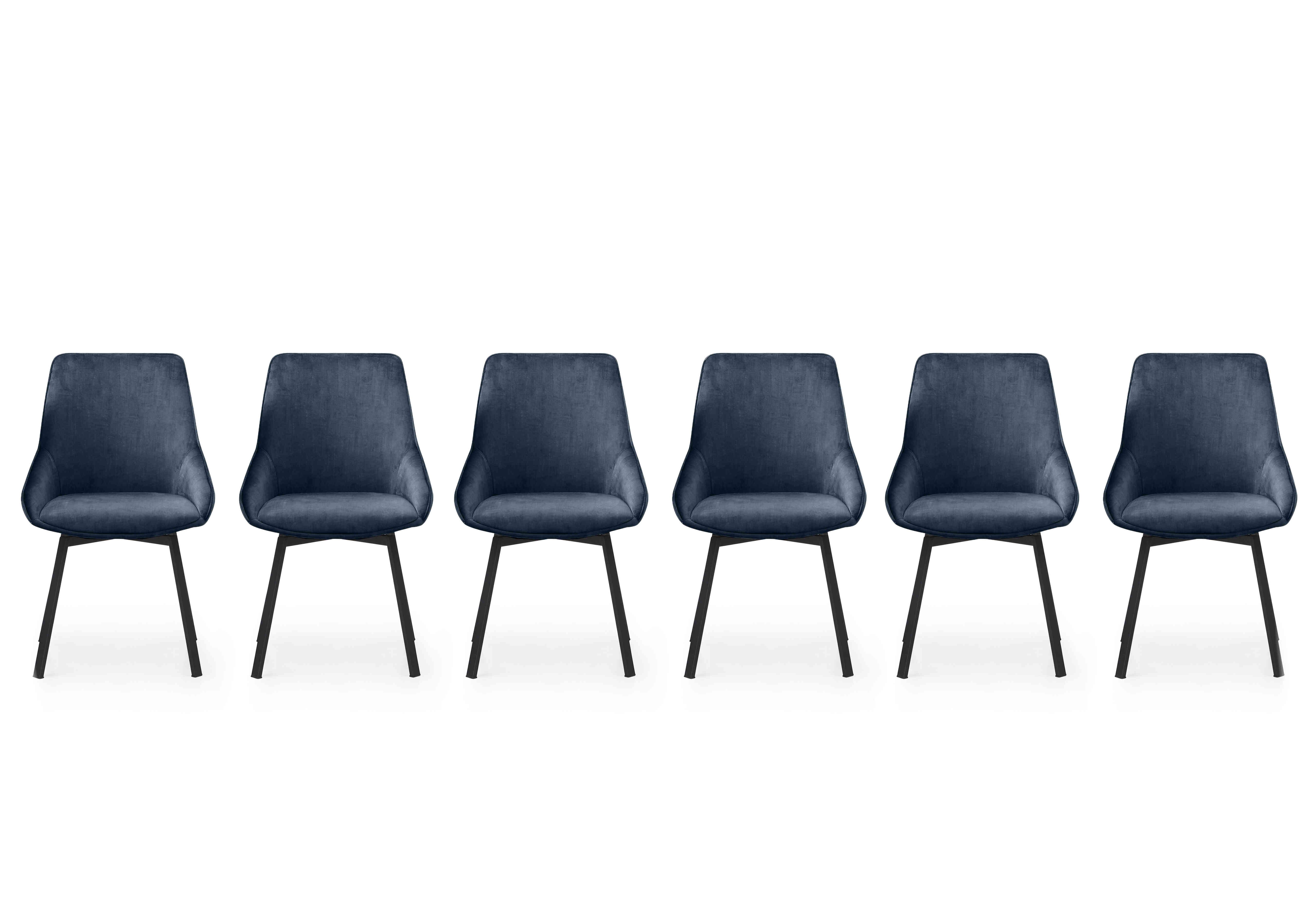 Veja Set of 6 Swivel Dining Chairs in Blue Heritage on Furniture Village