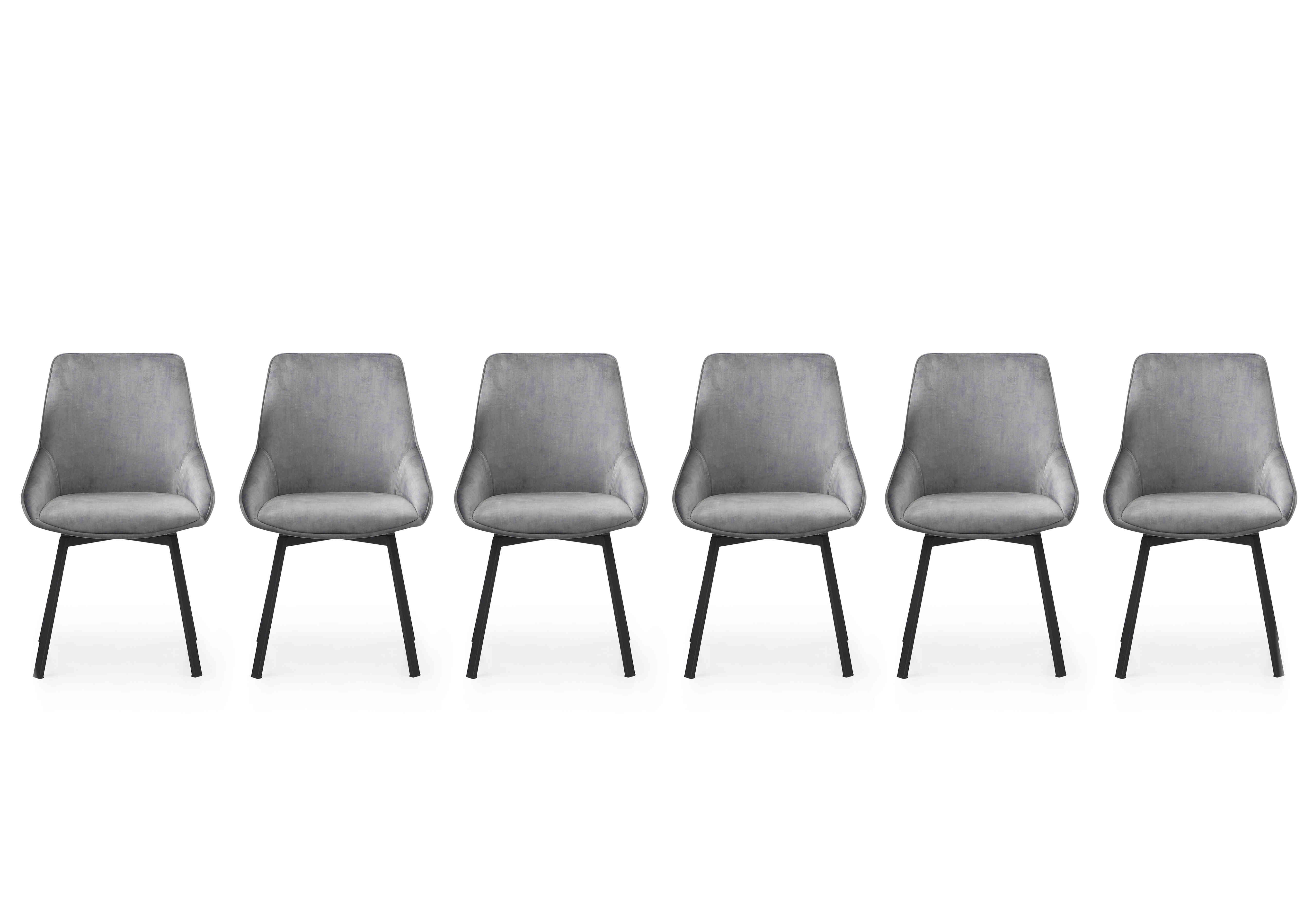 Veja Set of 6 Swivel Dining Chairs Furniture Village