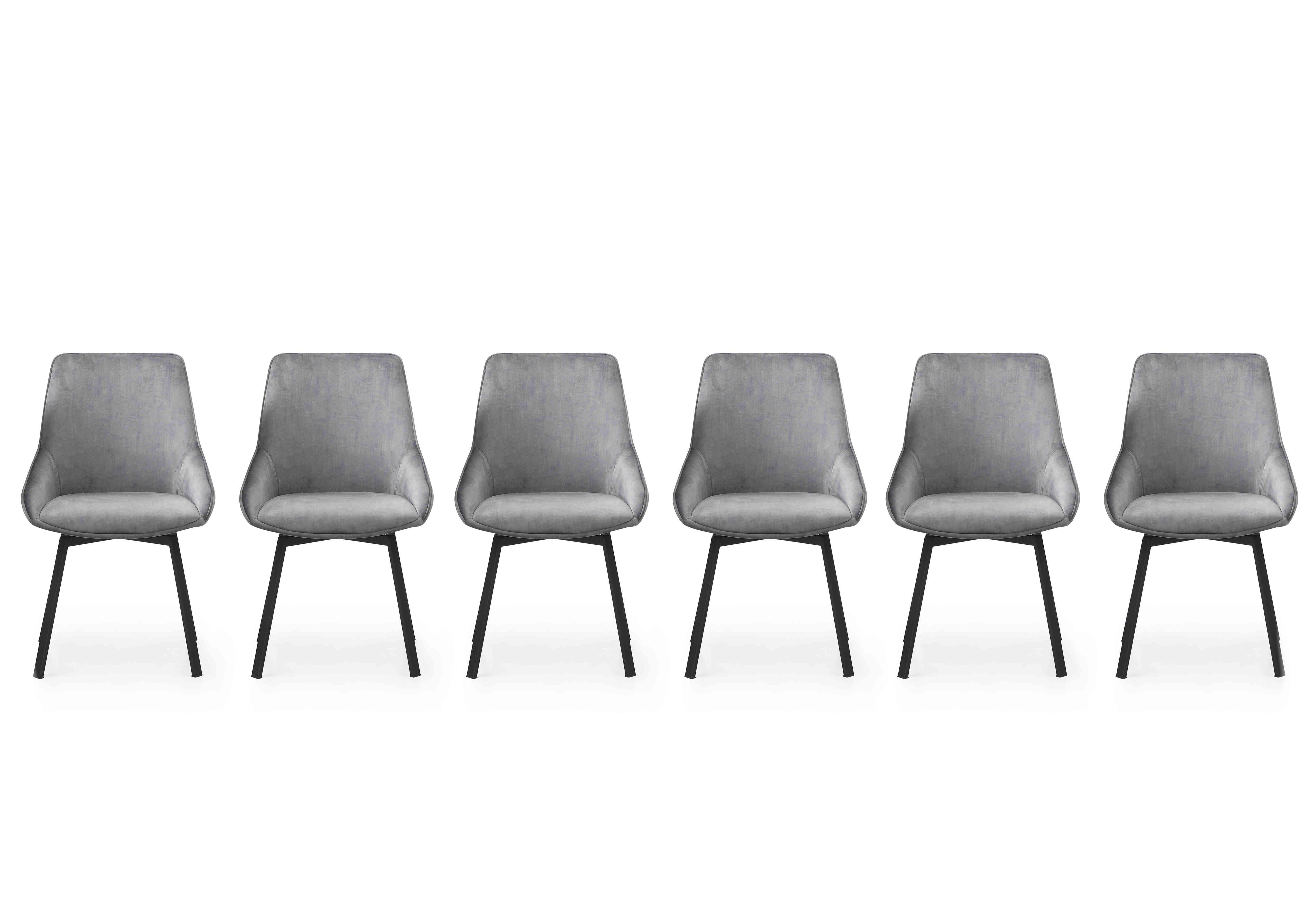 Veja Set of 6 Swivel Dining Chairs in Grey Heritage on Furniture Village