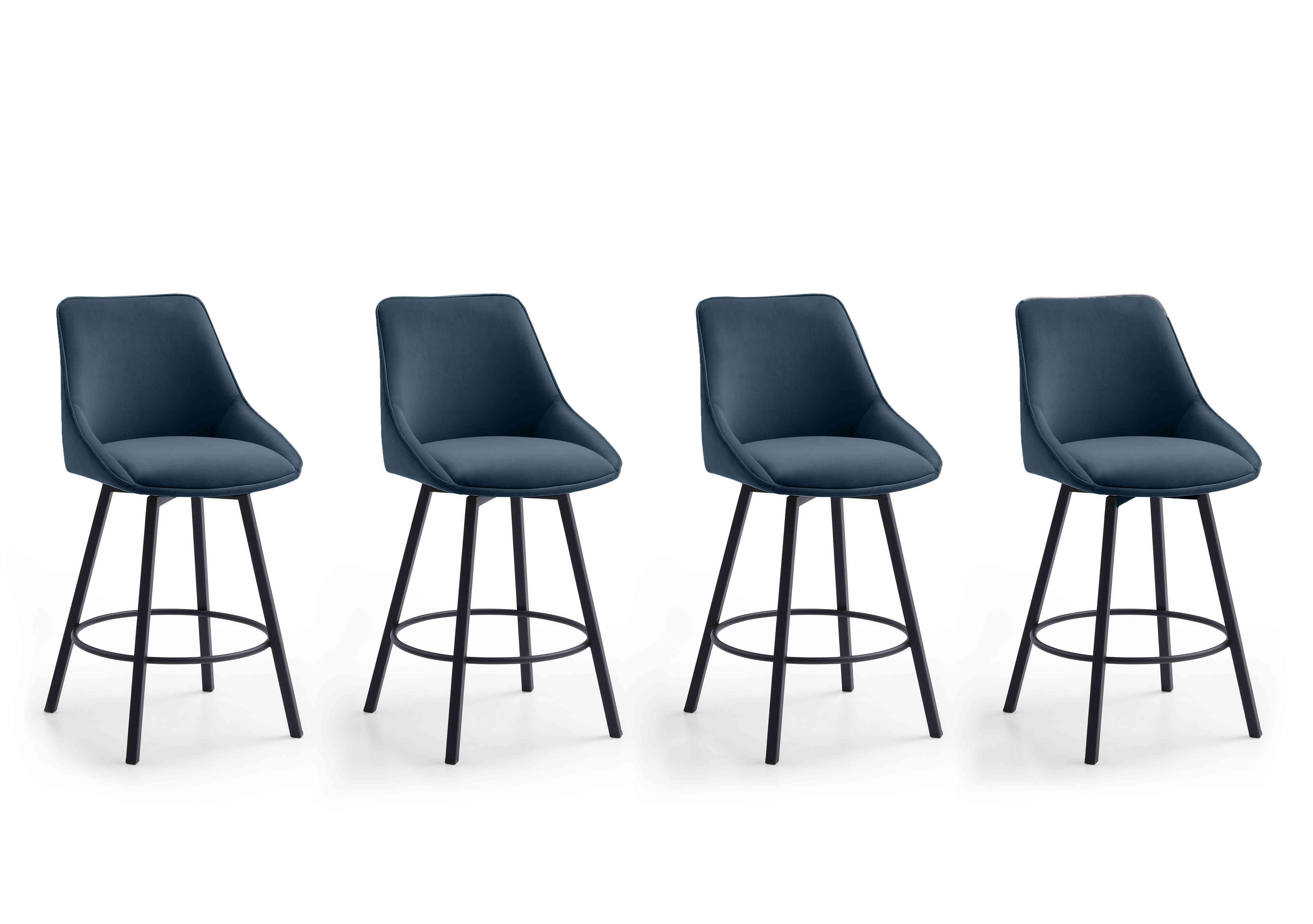 Veja Set of 4 Swivel Bar Stools in Blue Heritage on Furniture Village