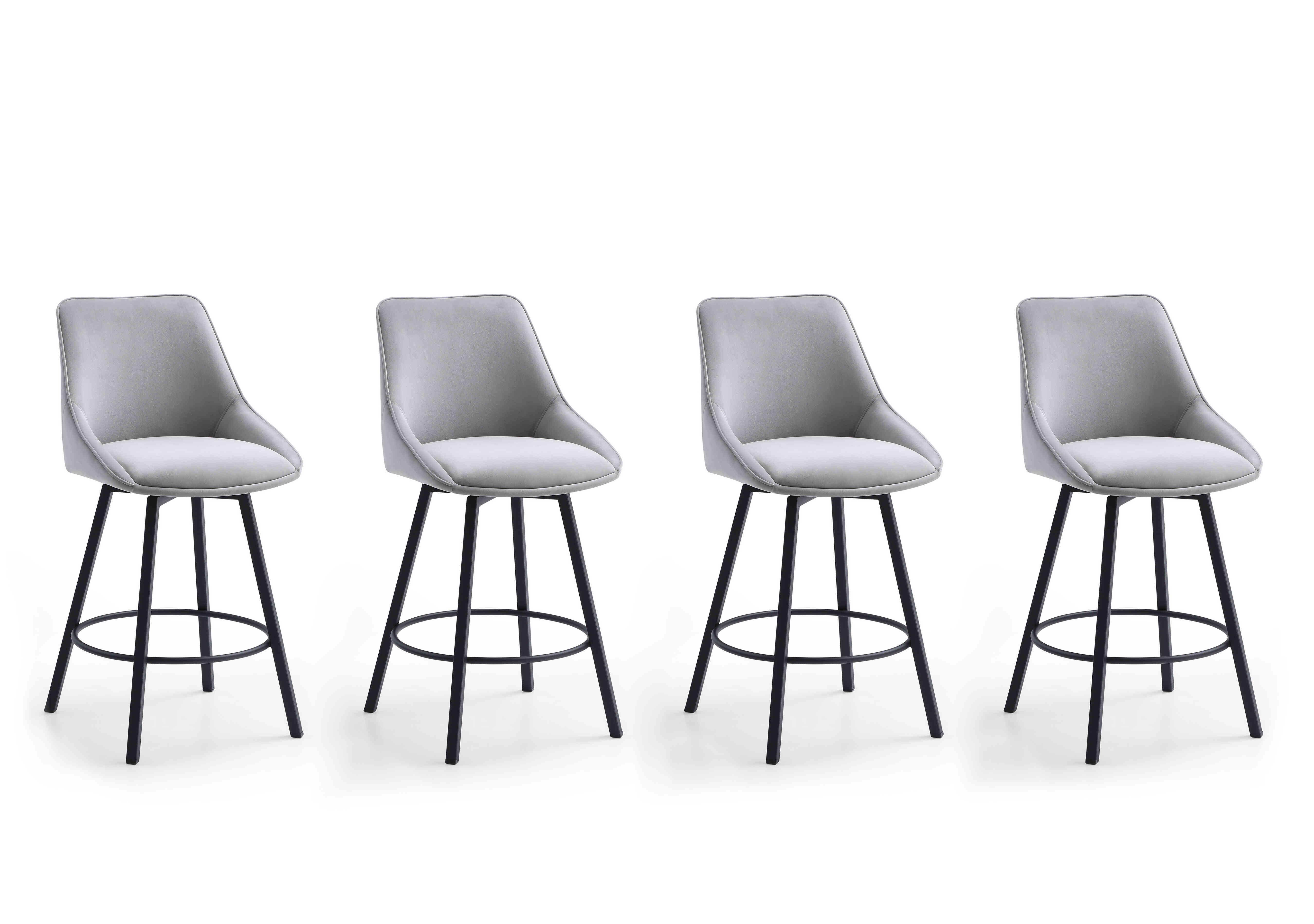 Veja Set of 4 Swivel Bar Stools in Grey Heritage on Furniture Village