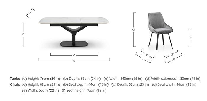 Veja Pop-up Extending Dining Table with 6 Swivel Dining Chairs in  on Furniture Village