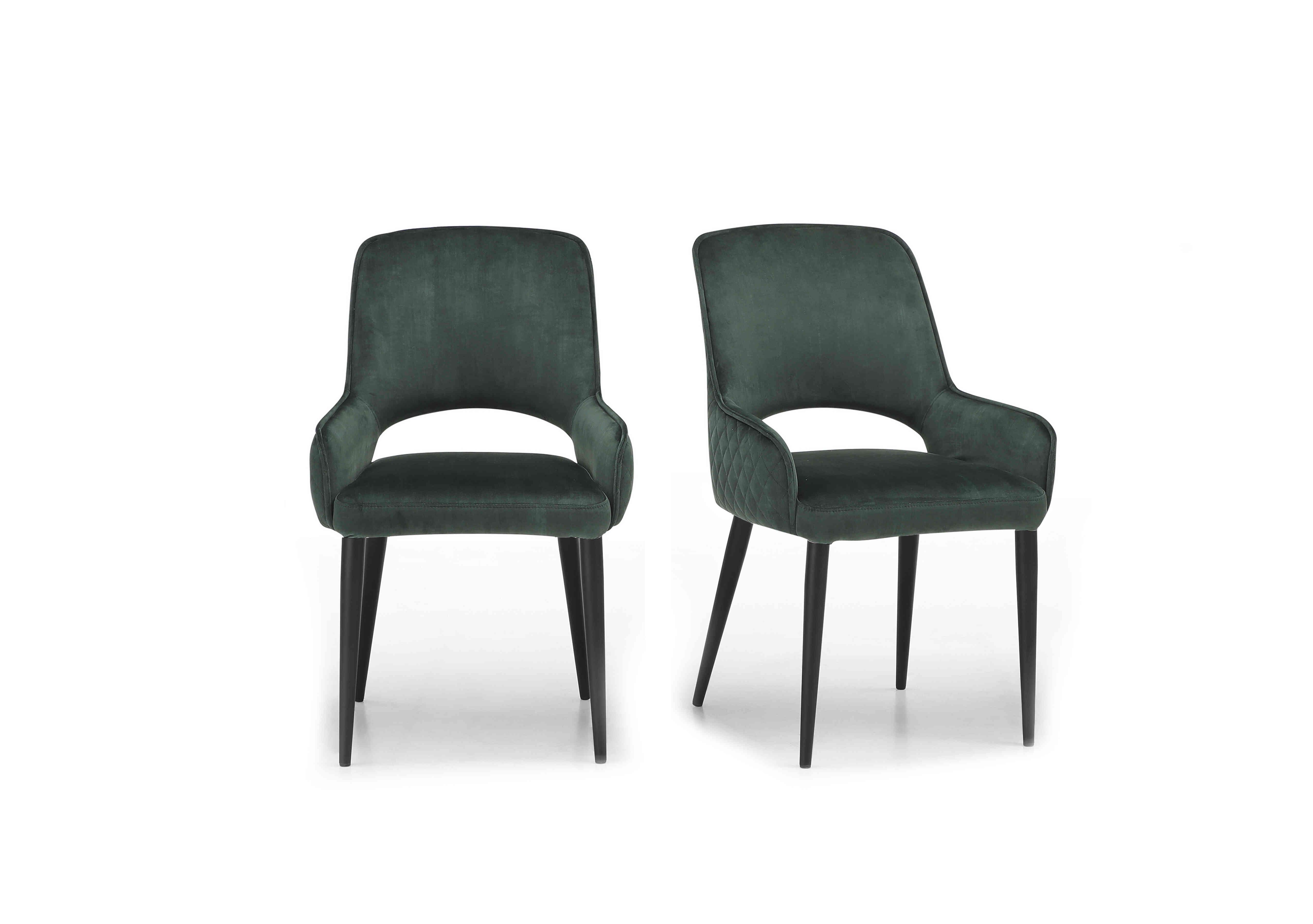 Basque Pair of Dining Chairs in Bottle Green on Furniture Village