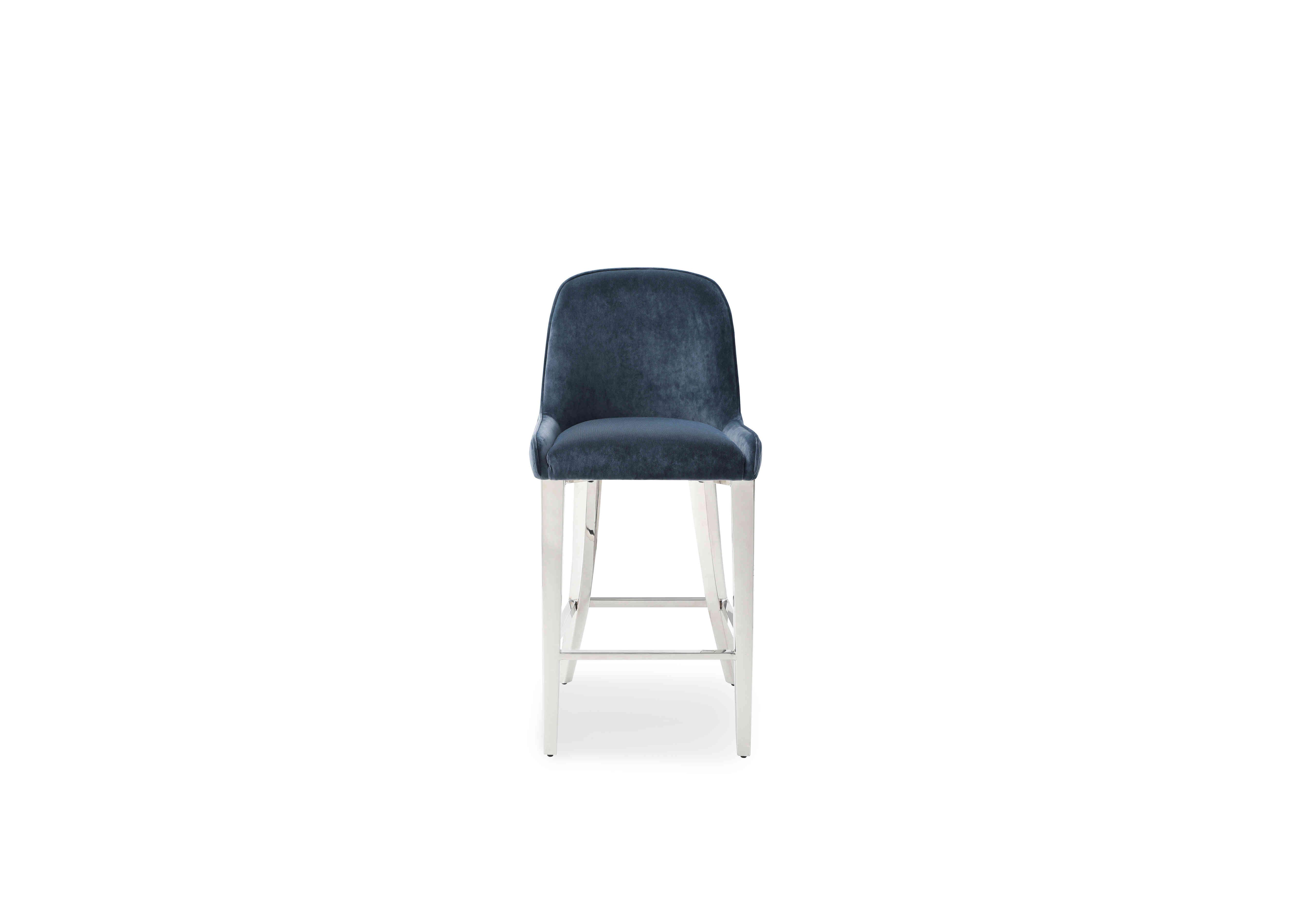 Gabana Velvet Bar Stool in Blue on Furniture Village