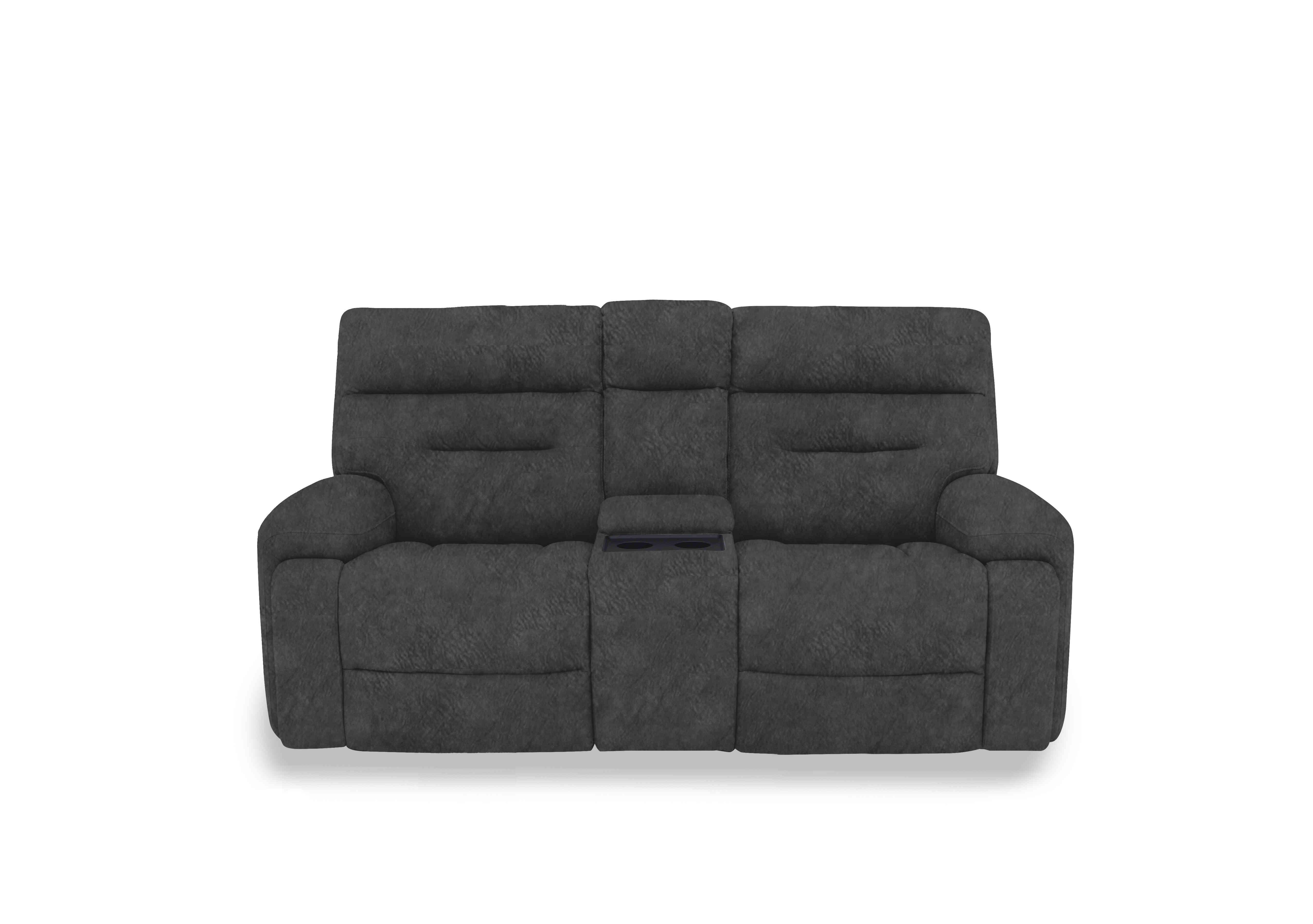 Cinemax Media 2 Seater Fabric Power Recliner Sofa with Power Headrests in Be-0101 Marble Dark Grey on Furniture Village