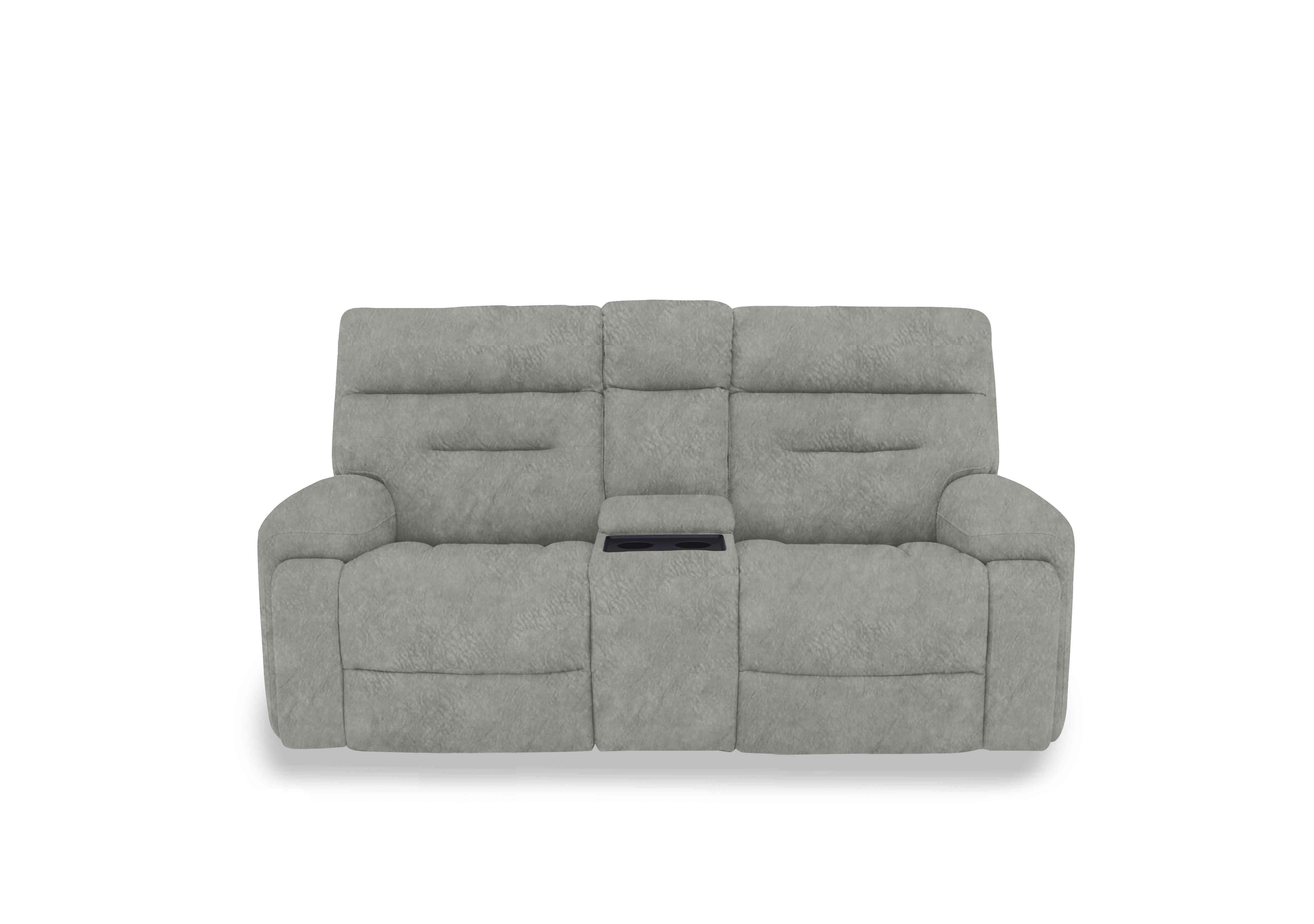 Cinemax Media 2 Seater Fabric Power Recliner Sofa with Power Headrests in Be-0102 Marble Light Grey on Furniture Village