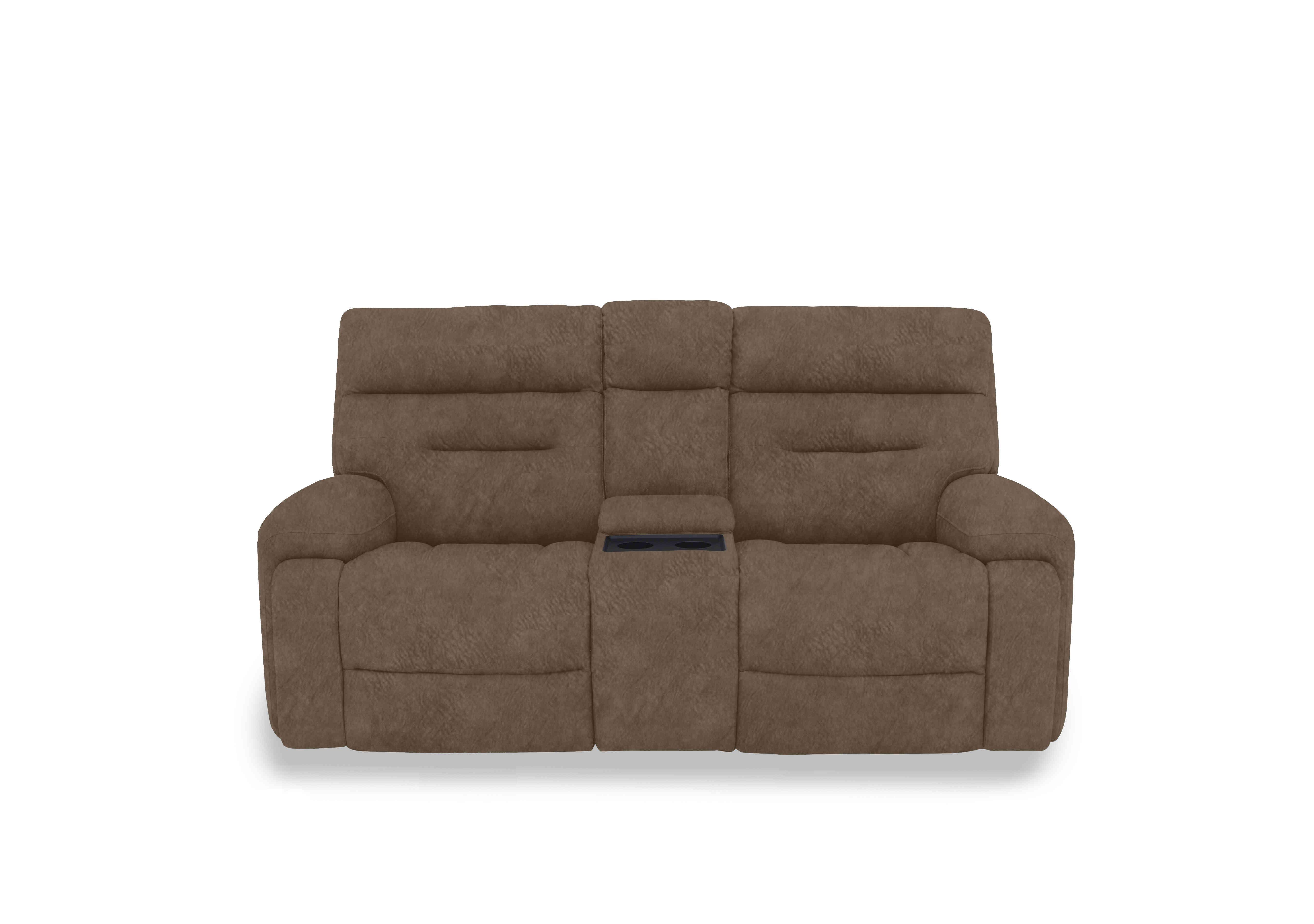 Cinemax Media 2 Seater Fabric Power Recliner Sofa with Power Headrests in Be-0105 Marble Classic Brown on Furniture Village