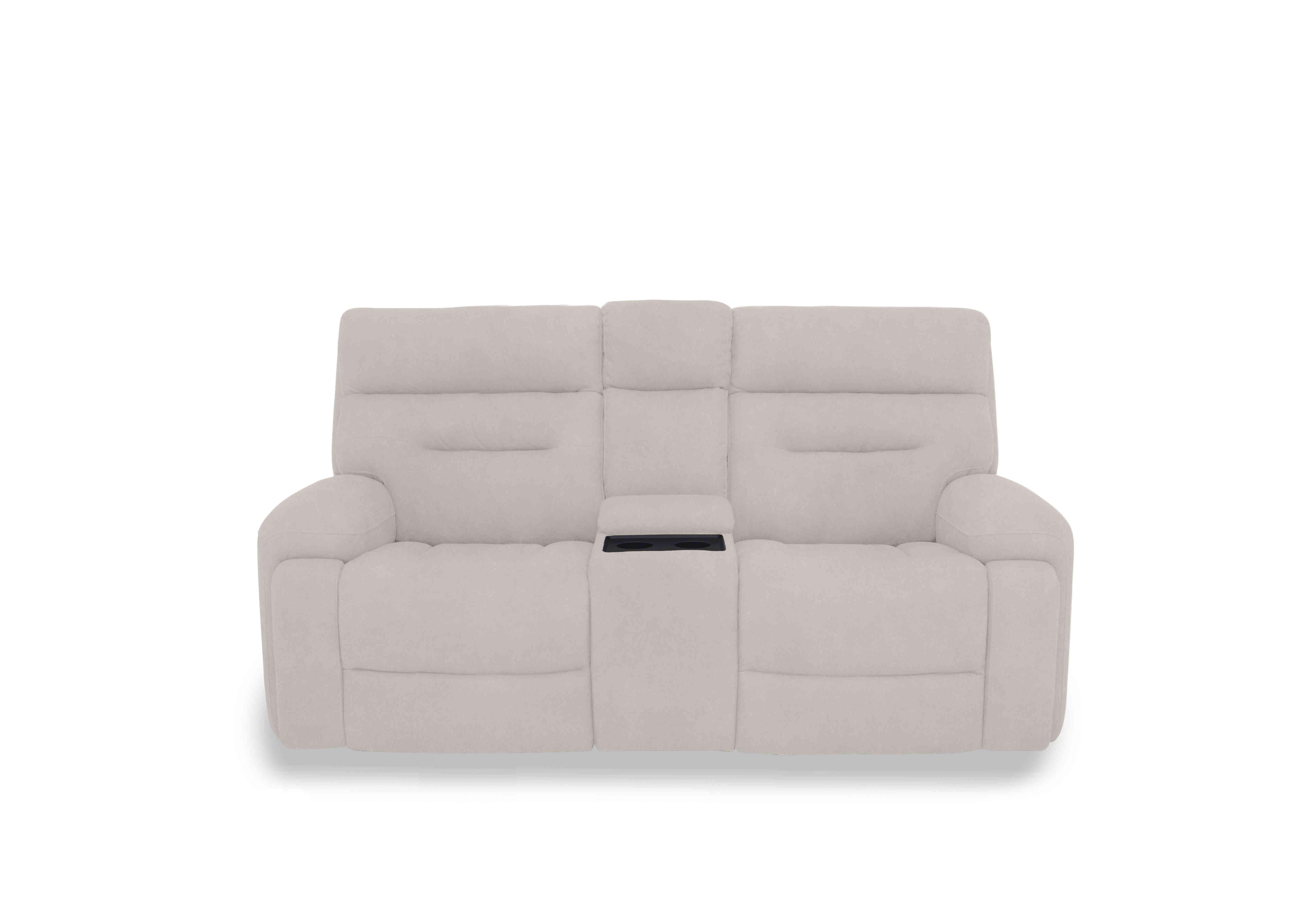 Cinemax Media 2 Seater Fabric Power Recliner Sofa with Power Headrests in Vv-0307 Velvet White on Furniture Village