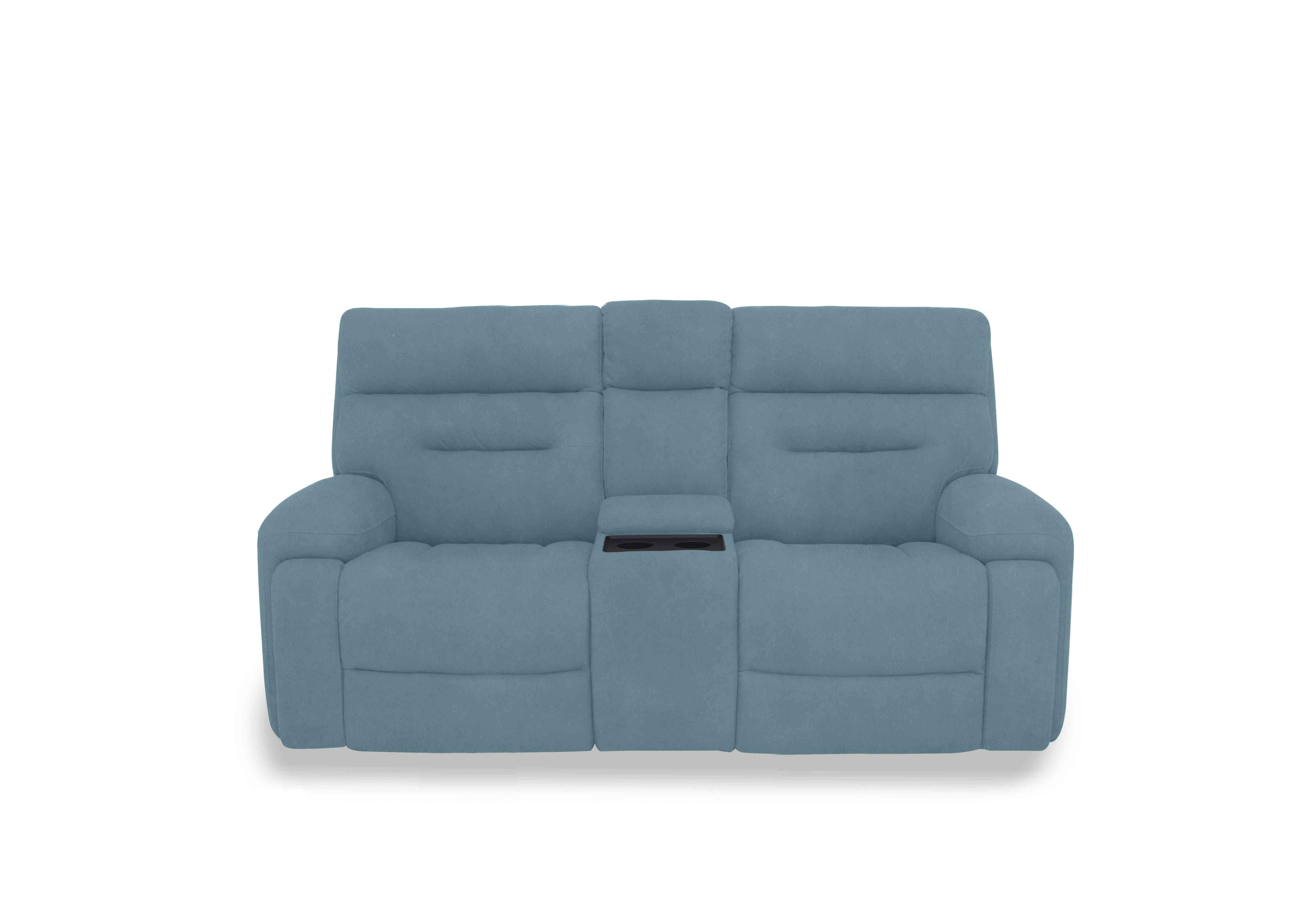 Cinemax Media 2 Seater Fabric Power Recliner Sofa with Power Headrests in Vv-0312 Velvet Blu on Furniture Village