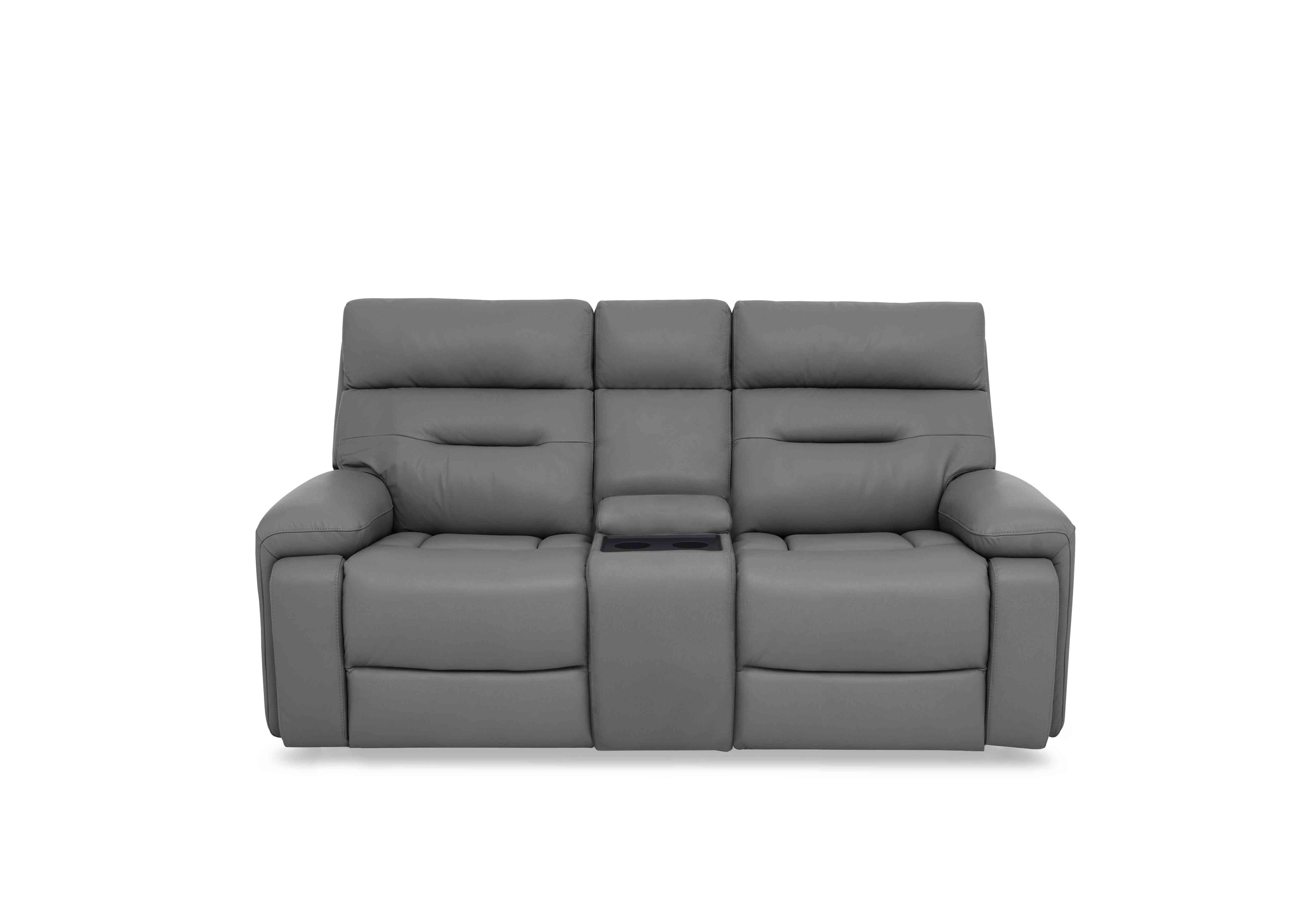 Cinemax Media 2 Seater Leather Power Recliner Sofa with Power Headrests in La-4825 Natural Ash on Furniture Village