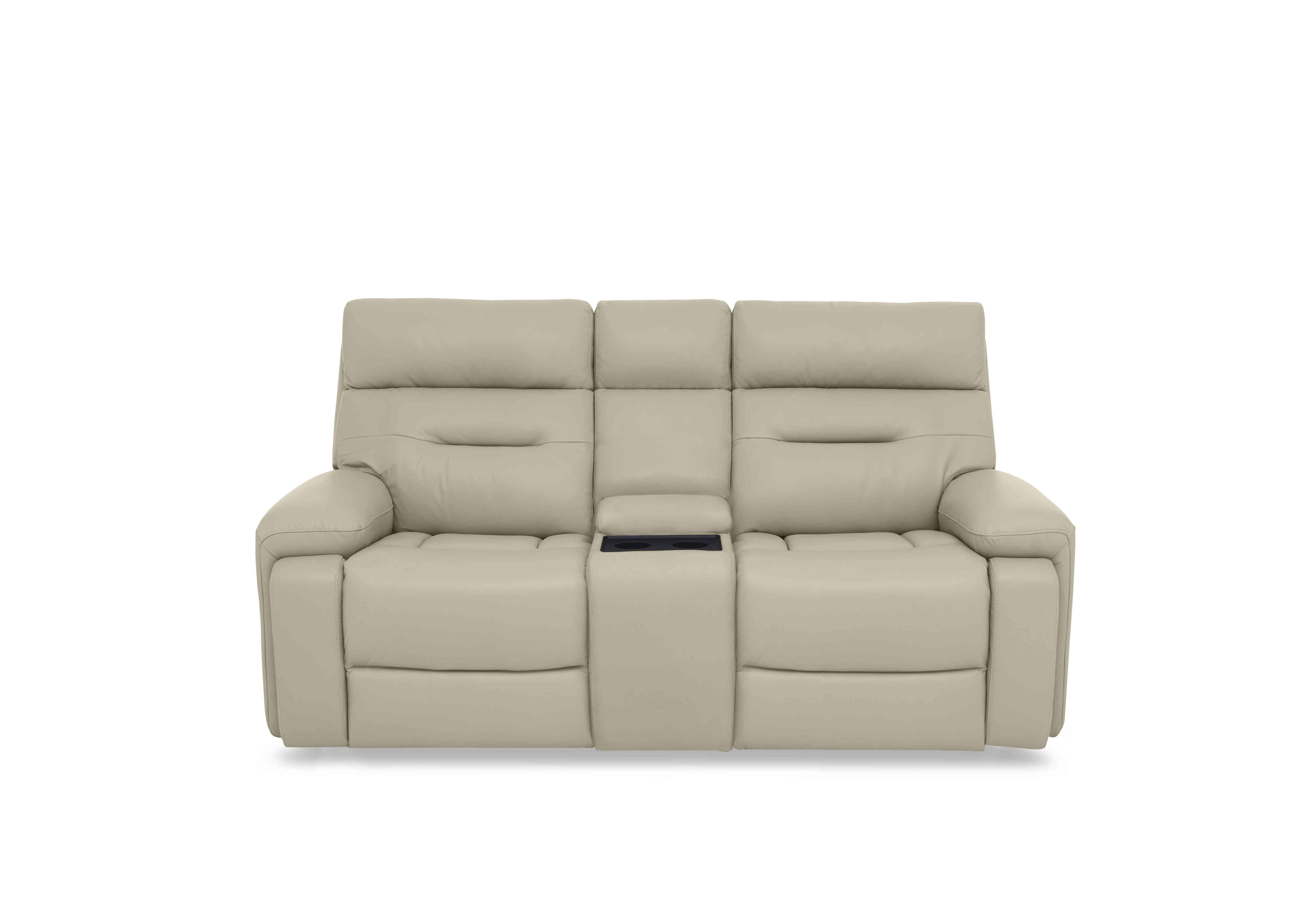 Cinemax Media 2 Seater Leather Power Recliner Sofa with Power Headrests in La-4827 Natural Sand on Furniture Village