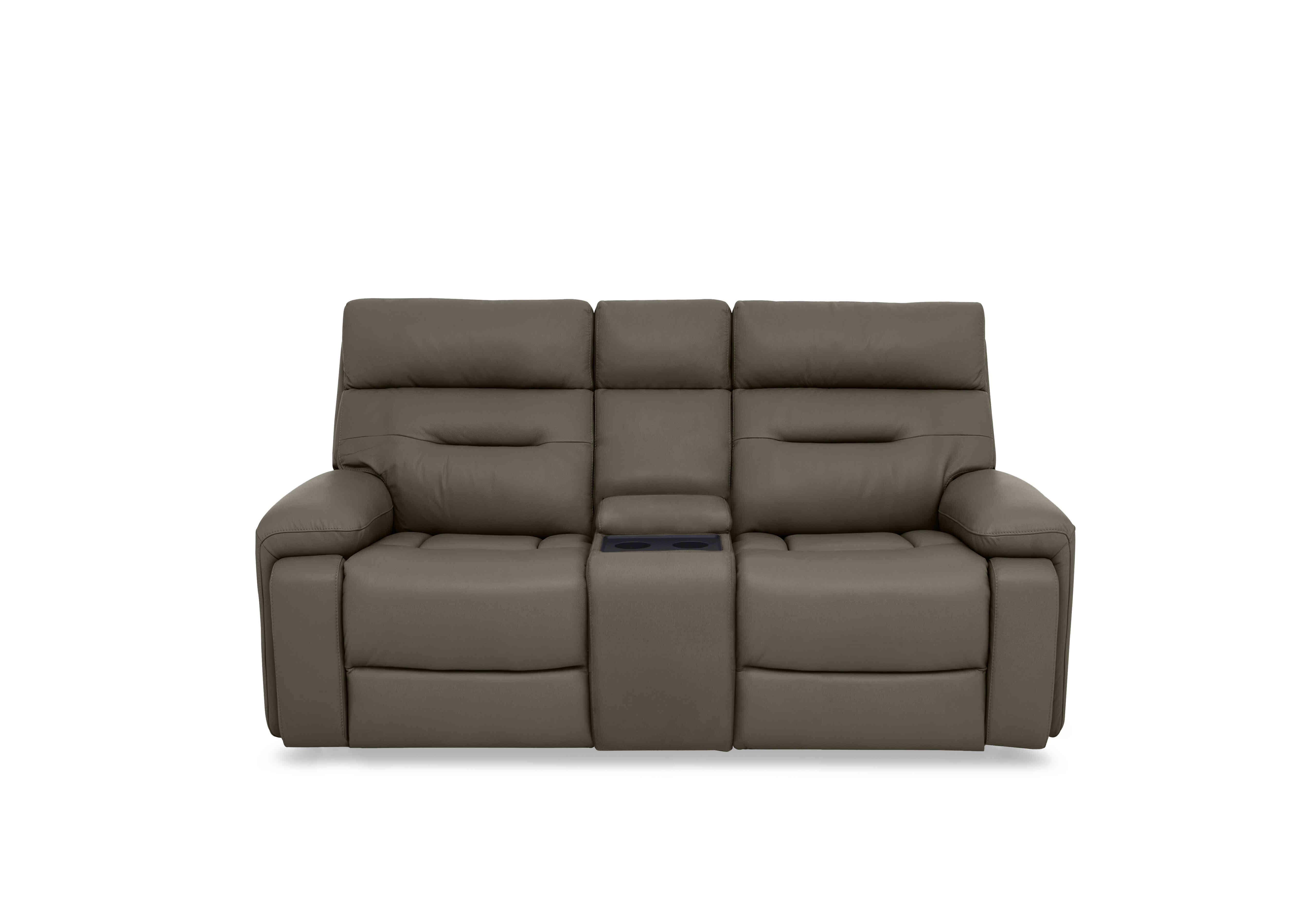Cinemax Media 2 Seater Leather Power Recliner Sofa with Power Headrests in La-4829 Natural Olive on Furniture Village