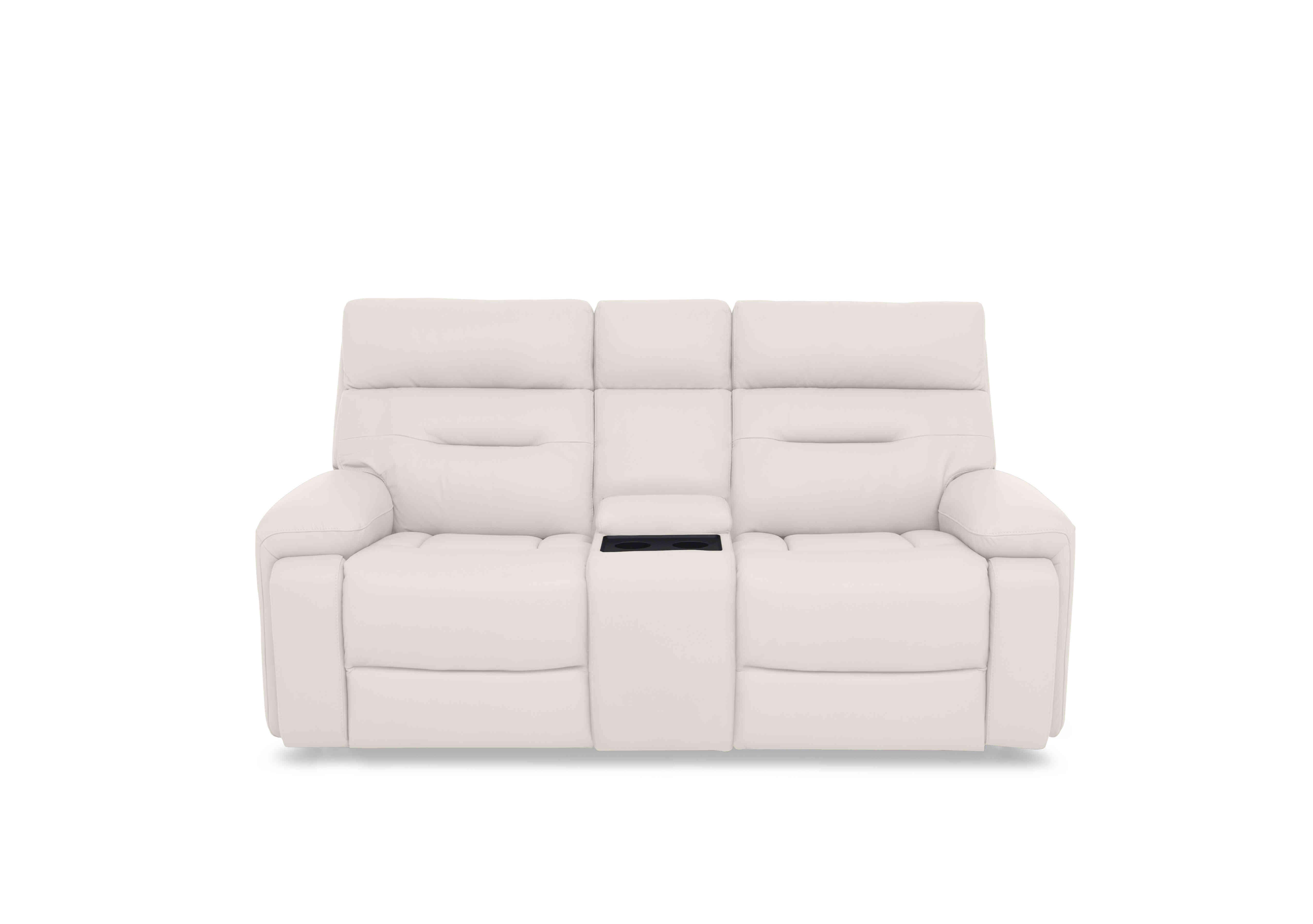 Cinemax Media 2 Seater Leather Power Recliner Sofa with Power Headrests in Le-9307 White on Furniture Village