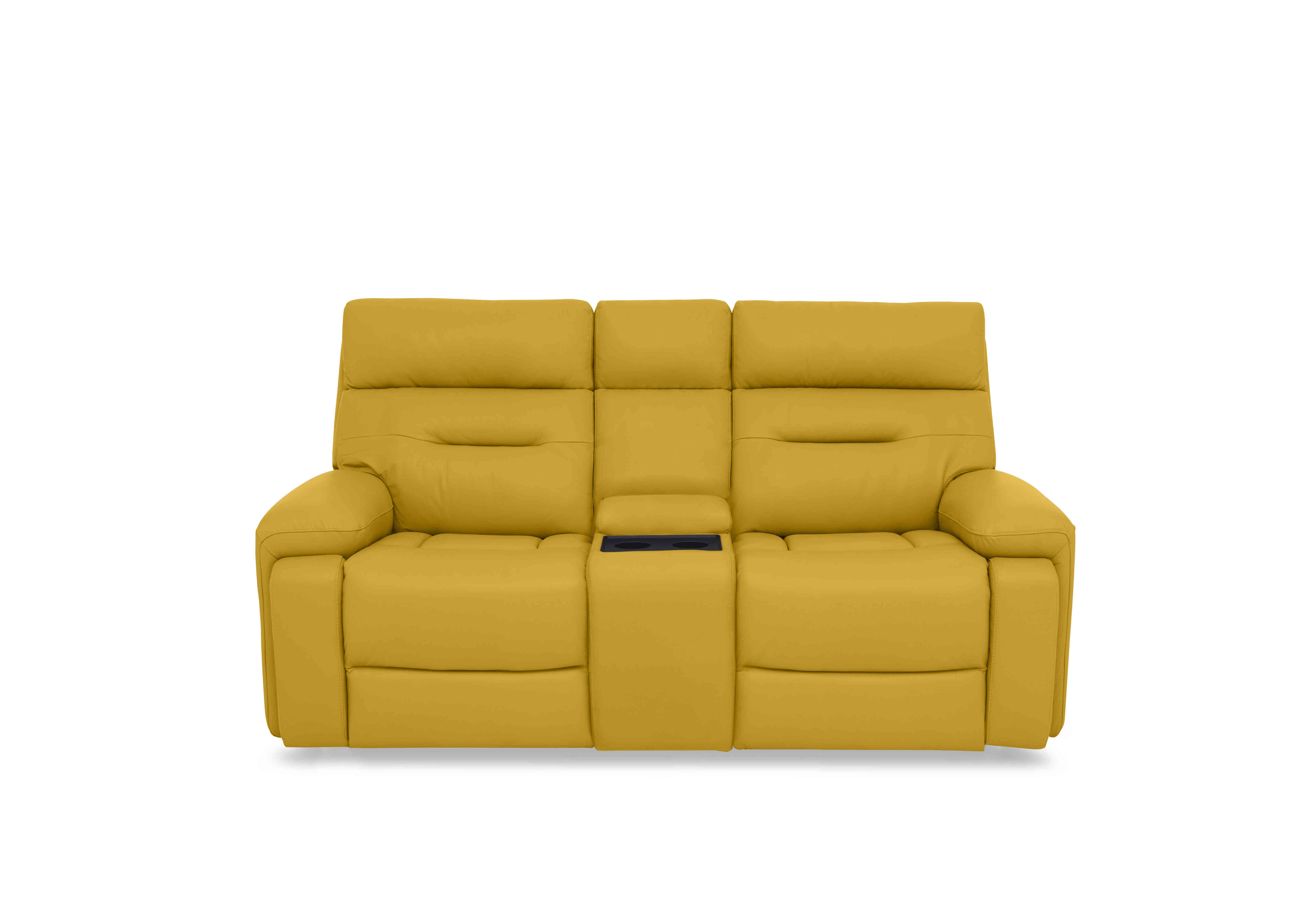 Cinemax Media 2 Seater Leather Power Recliner Sofa with Power Headrests in Le-9310 Giallo on Furniture Village