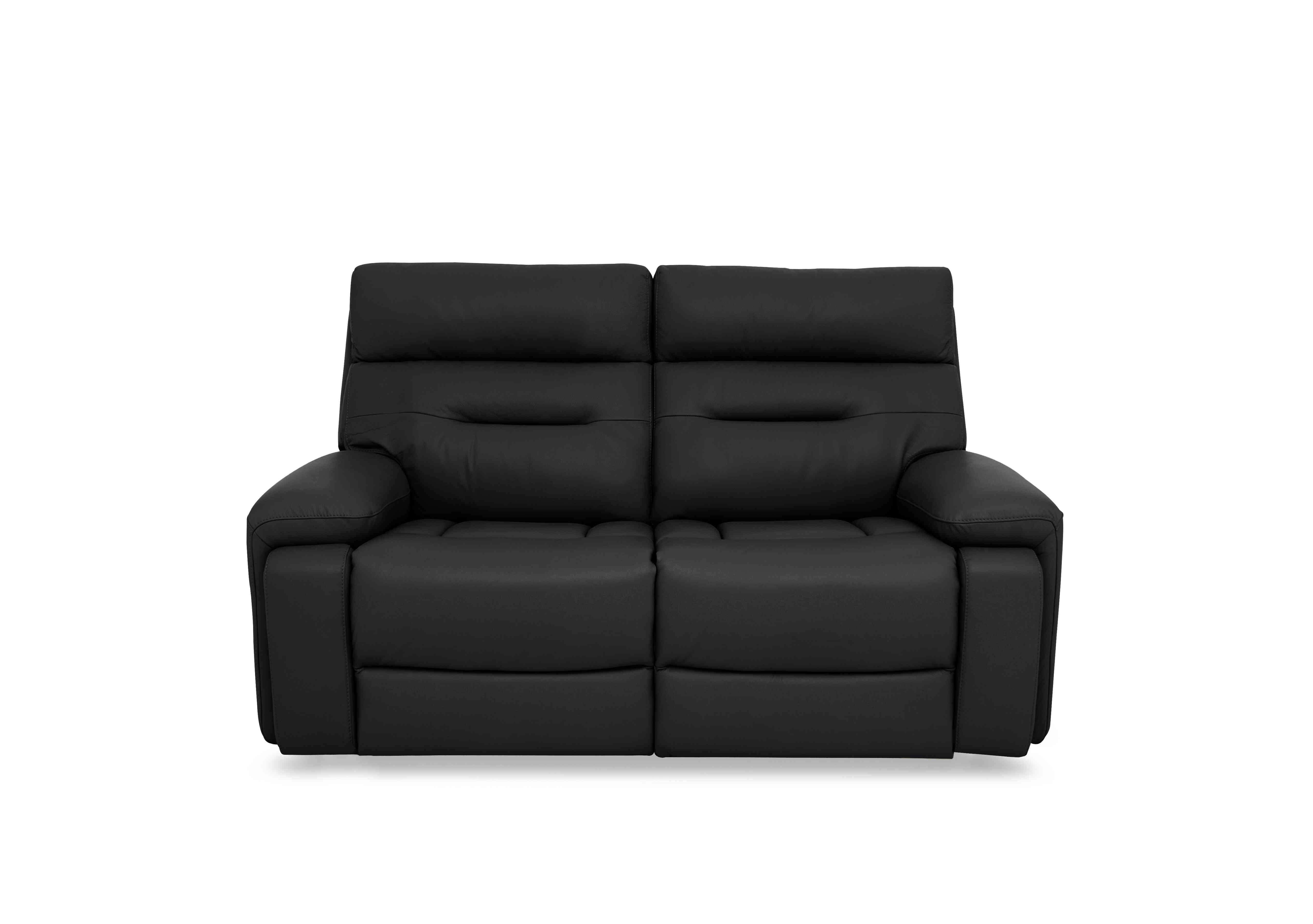 Cinemax 2 Seater Leather Sofa in La4820 Natural Black Mica on Furniture Village