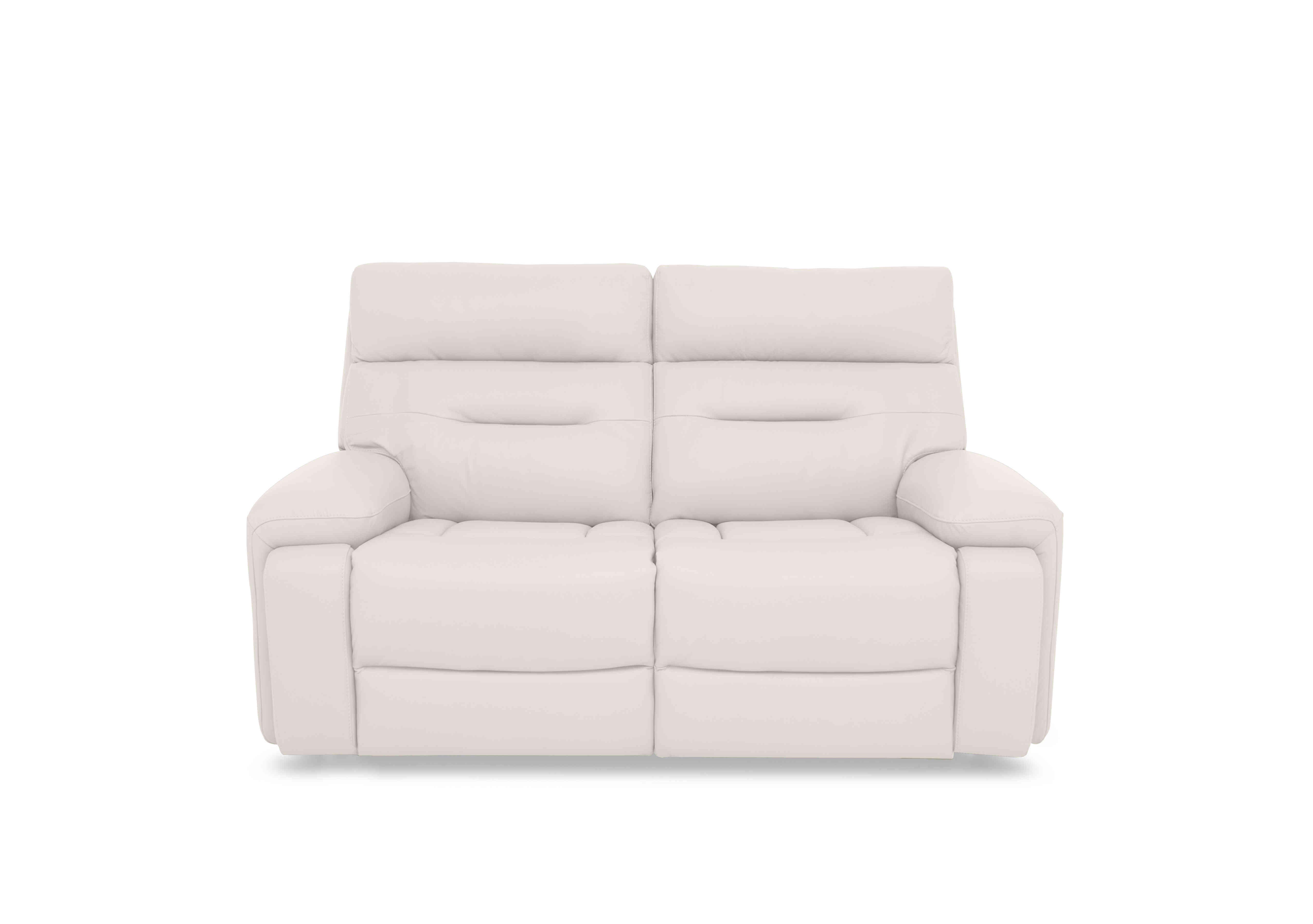 Cinemax 2 Seater Leather Sofa in Le-9307 White on Furniture Village