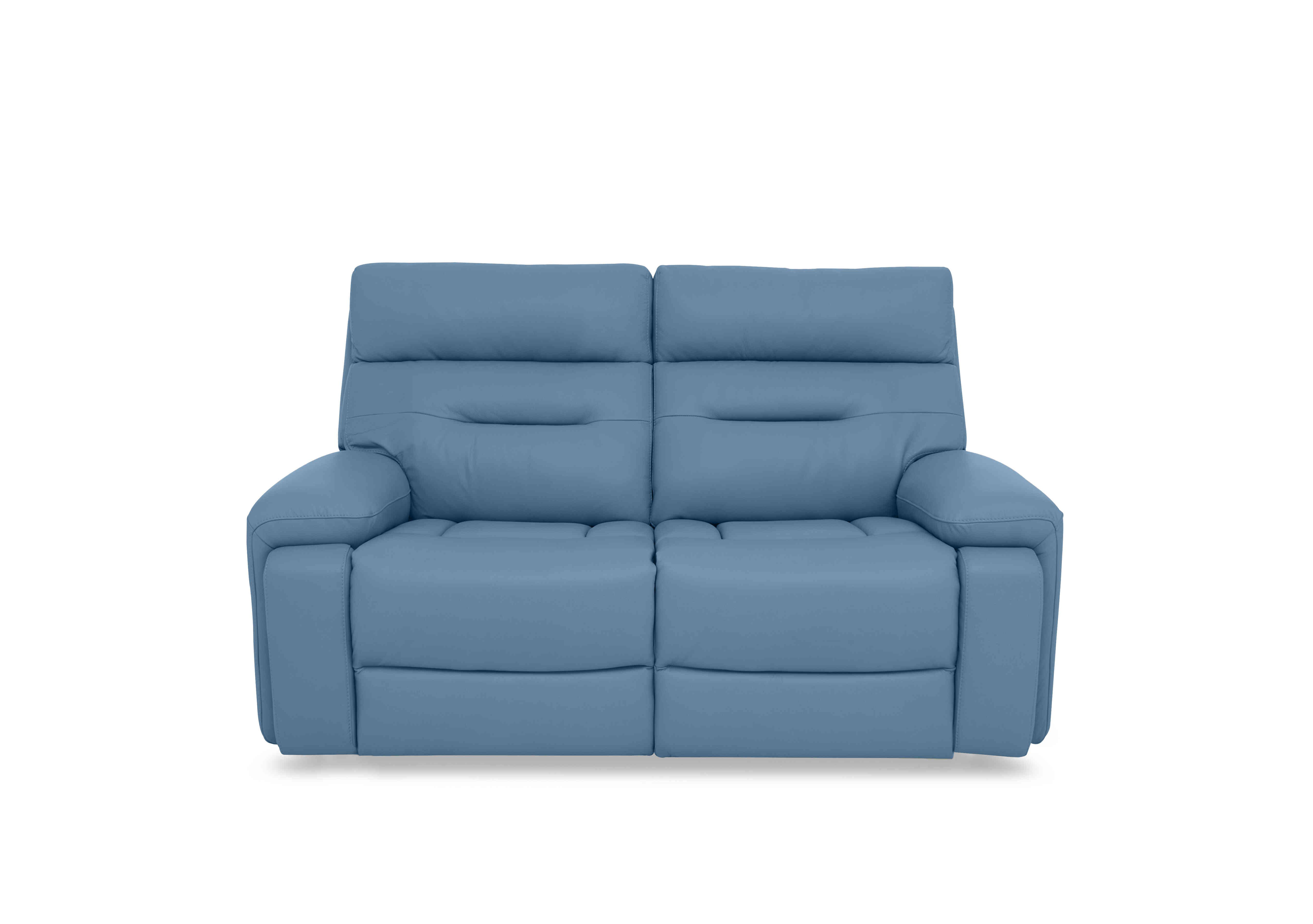 Cinemax 2 Seater Leather Sofa in Le-9312 Blu on Furniture Village