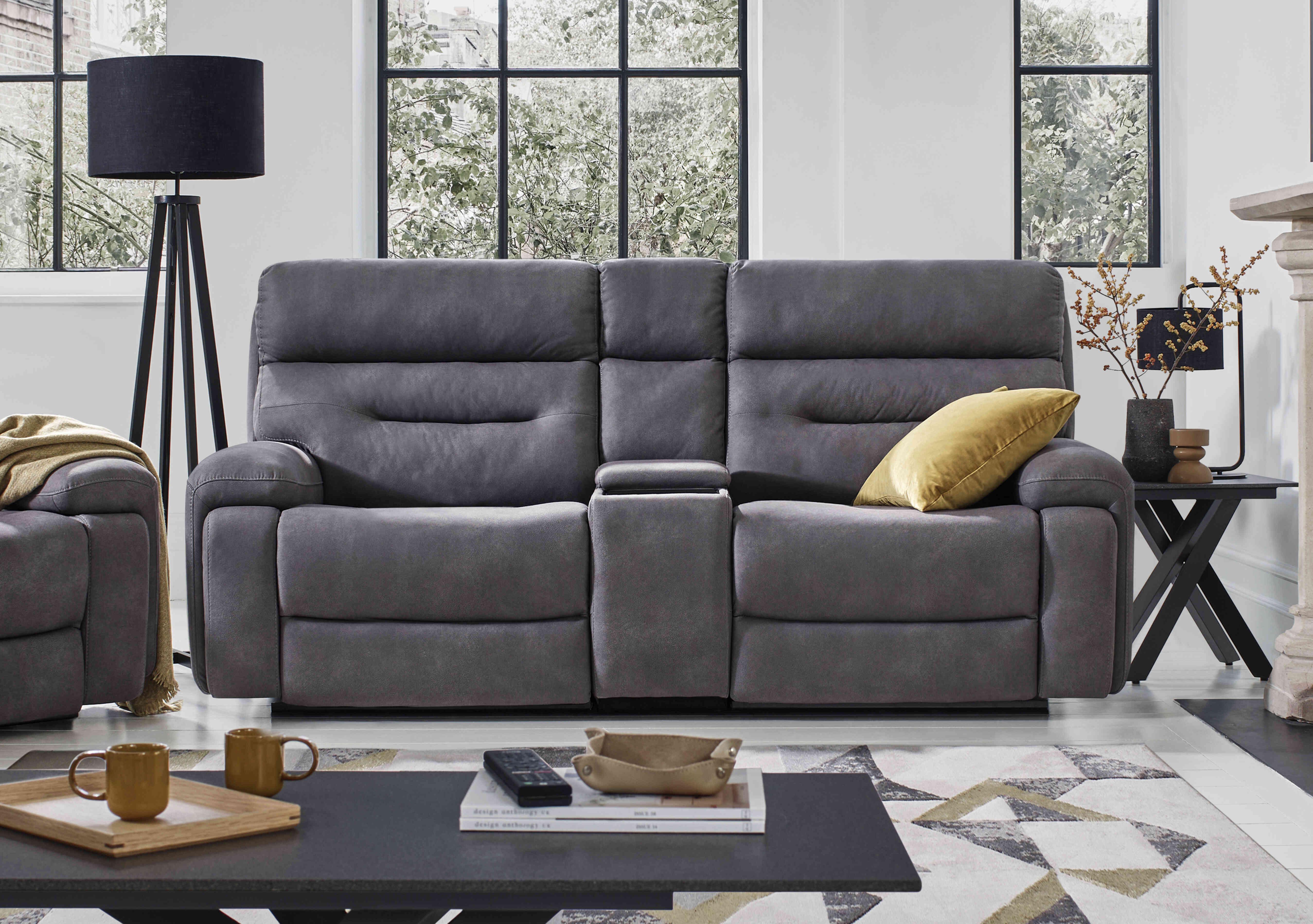 Cinemax Media 3 Seater Fabric Power Recliner Sofa with Power Headrests in  on Furniture Village