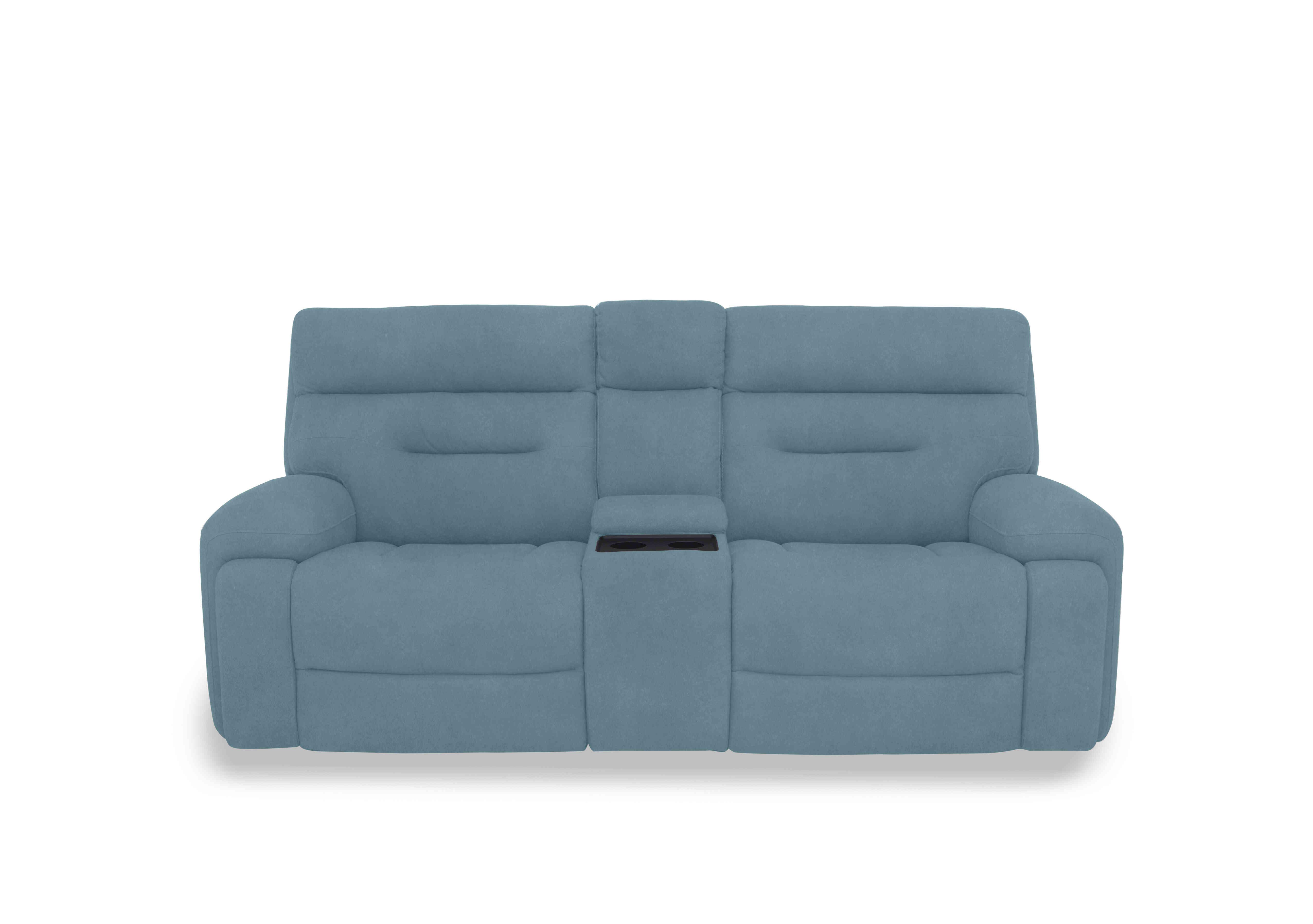 Cinemax Media 3 Seater Fabric Power Recliner Sofa with Power Headrests in Vv-0312 Velvet Blu on Furniture Village