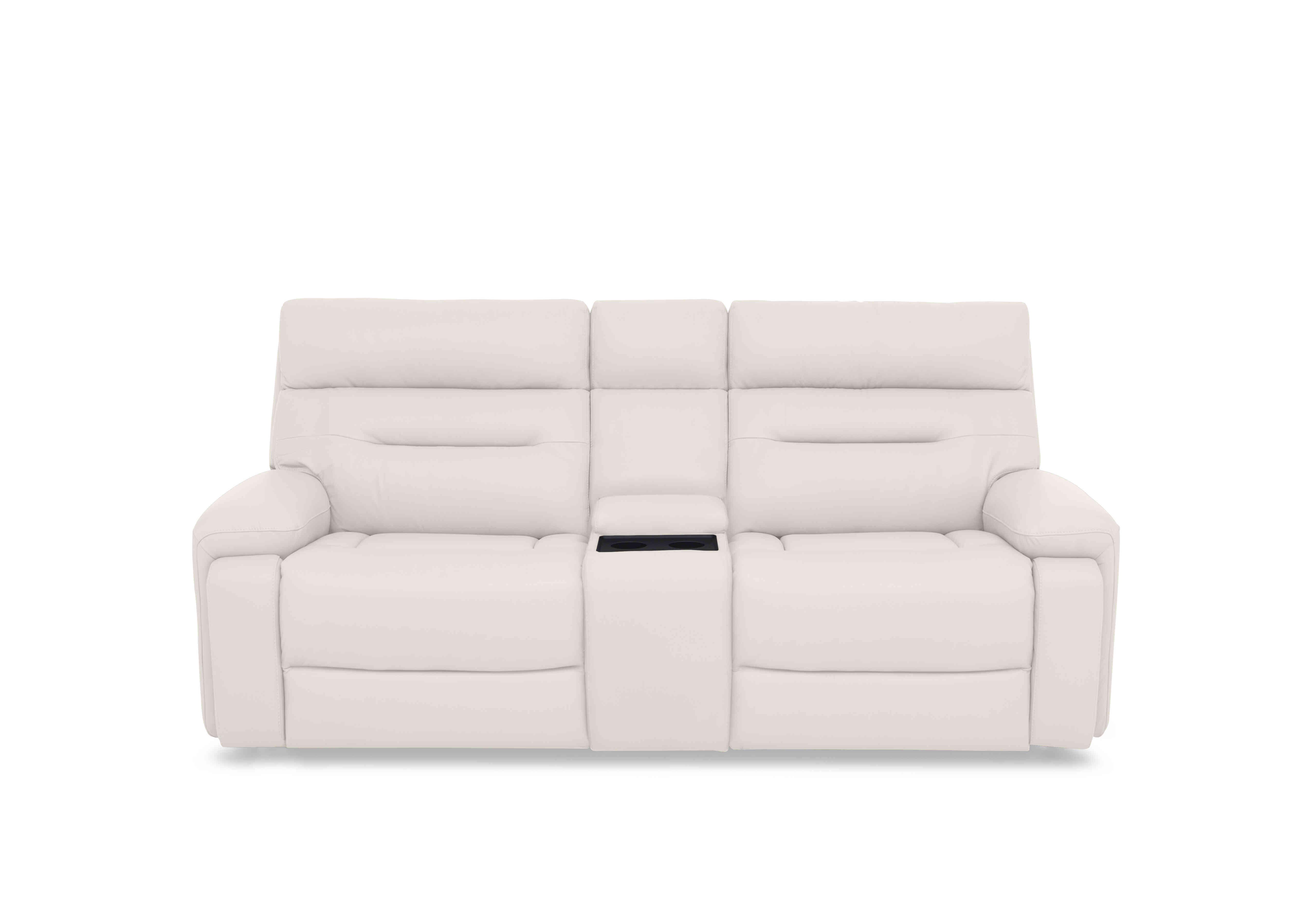 Cinemax Media 3 Seater Leather Power Recliner Sofa with Power Headrests in Le-9307 White on Furniture Village