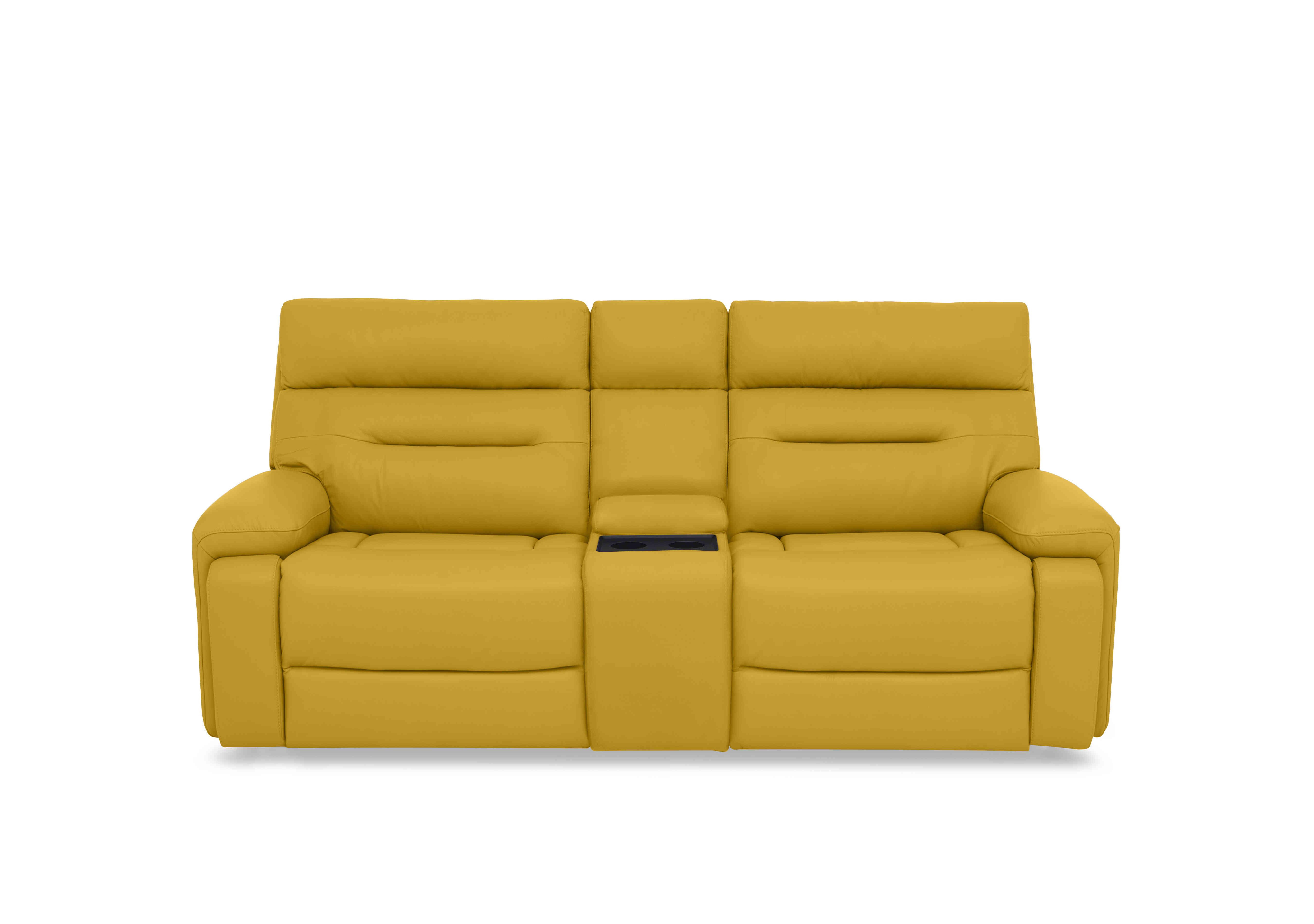 Cinemax Media 3 Seater Leather Power Recliner Sofa with Power Headrests in Le-9310 Giallo on Furniture Village