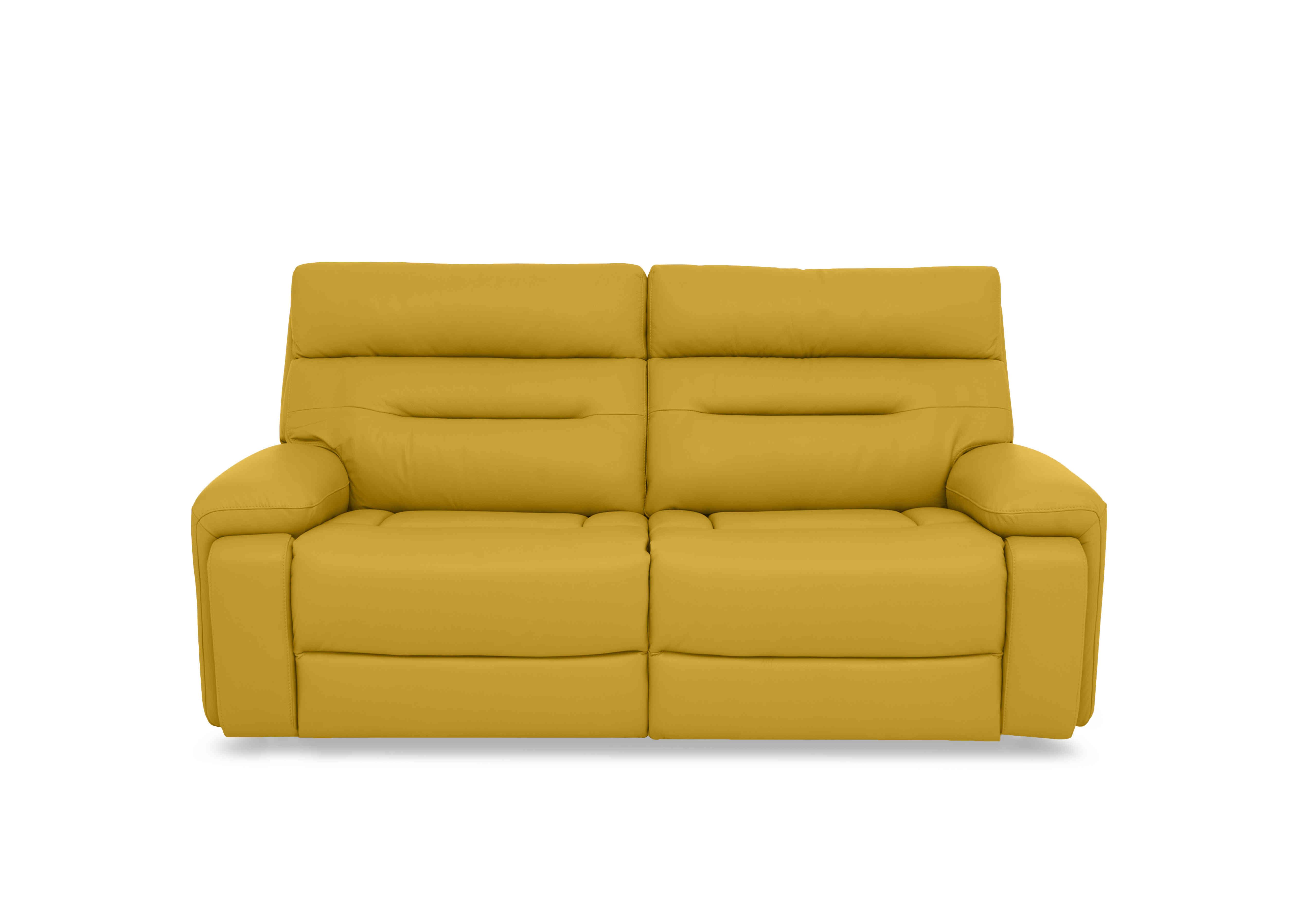 Cinemax 3 Seater Leather Sofa in Le-9310 Giallo on Furniture Village