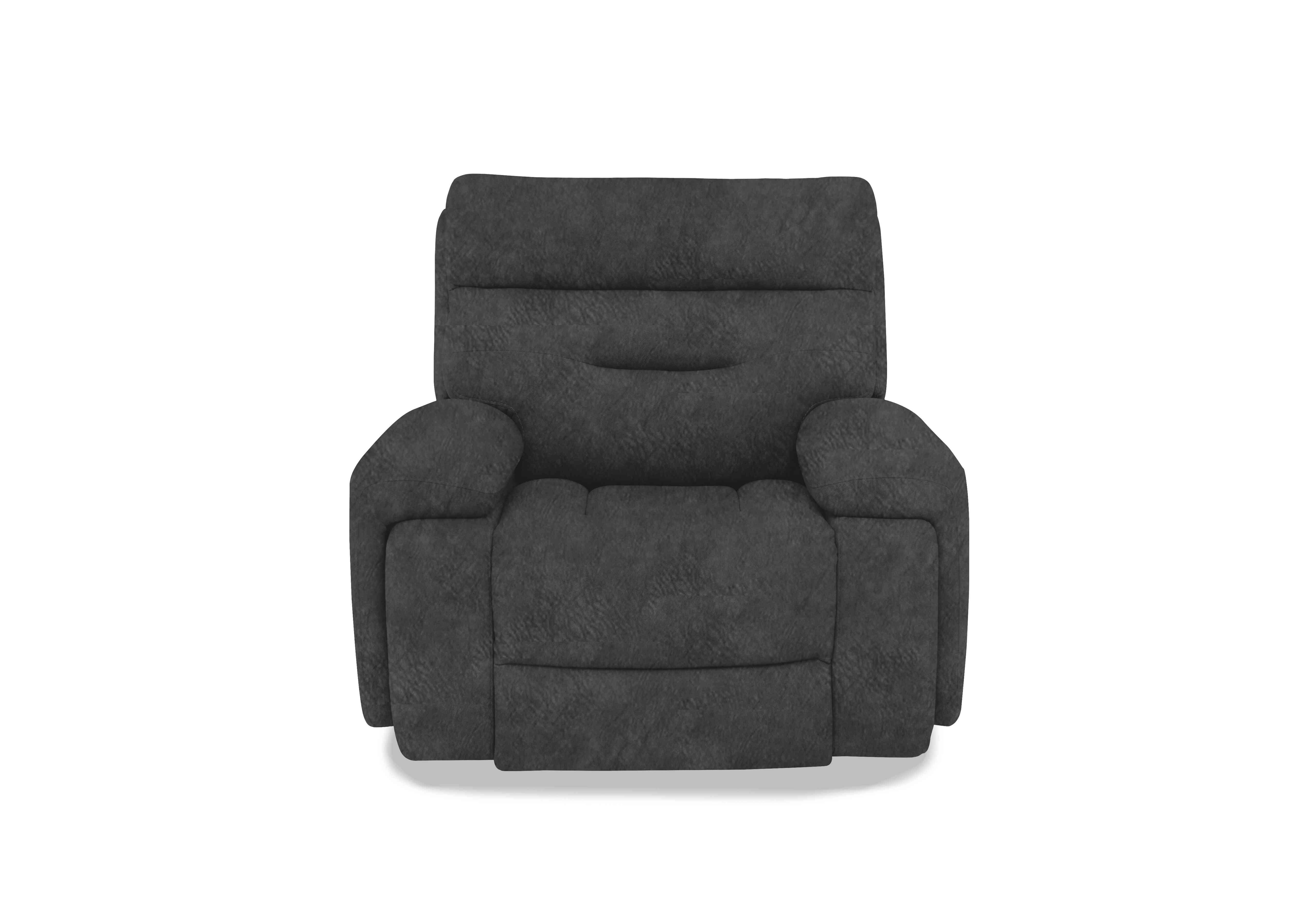 Cinemax Media Fabric Power Recliner Chair with Power Headrest in Be-0101 Marble Dark Grey on Furniture Village