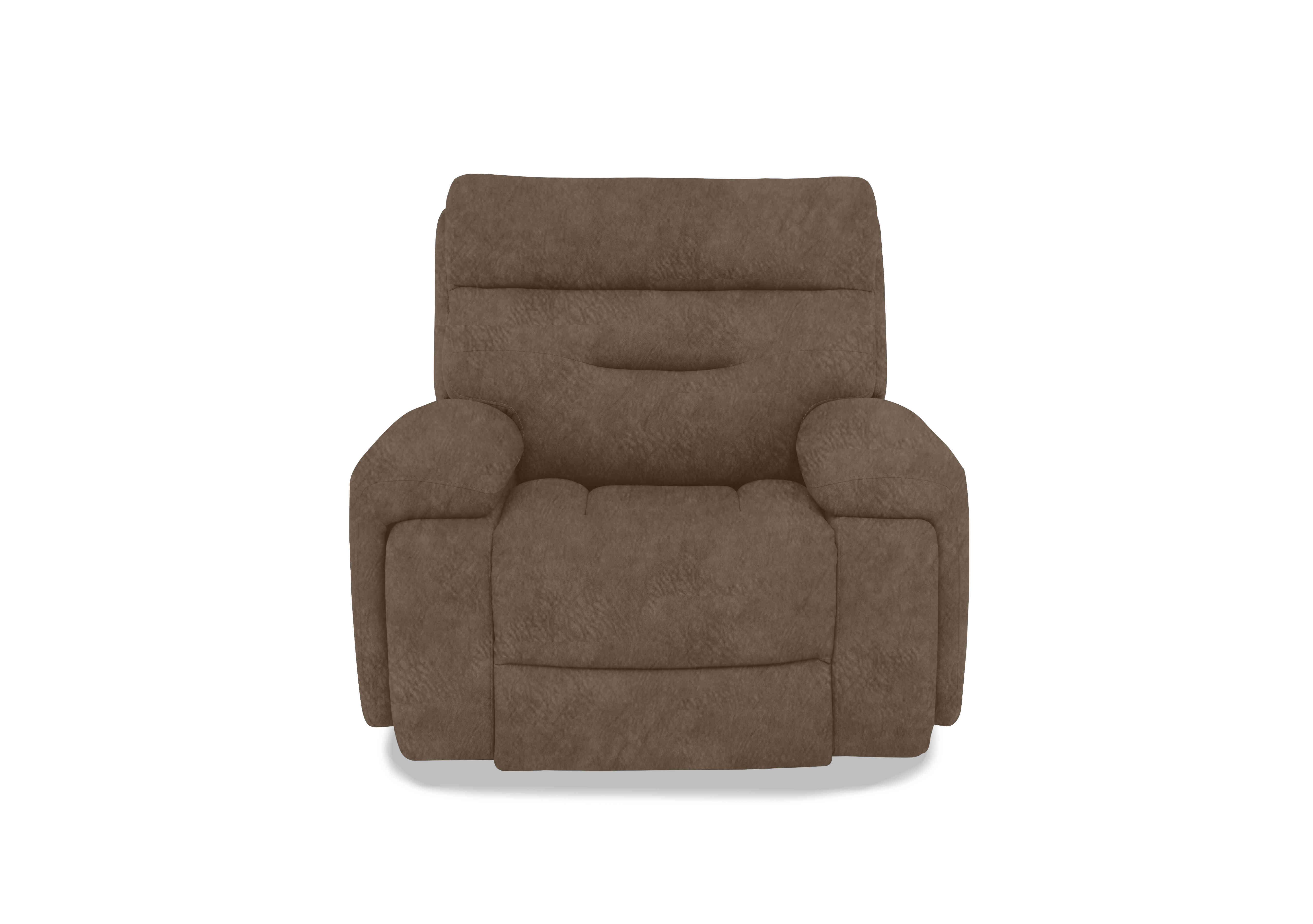 Cinemax Media Fabric Power Recliner Chair with Power Headrest in Be-0105 Marble Classic Brown on Furniture Village