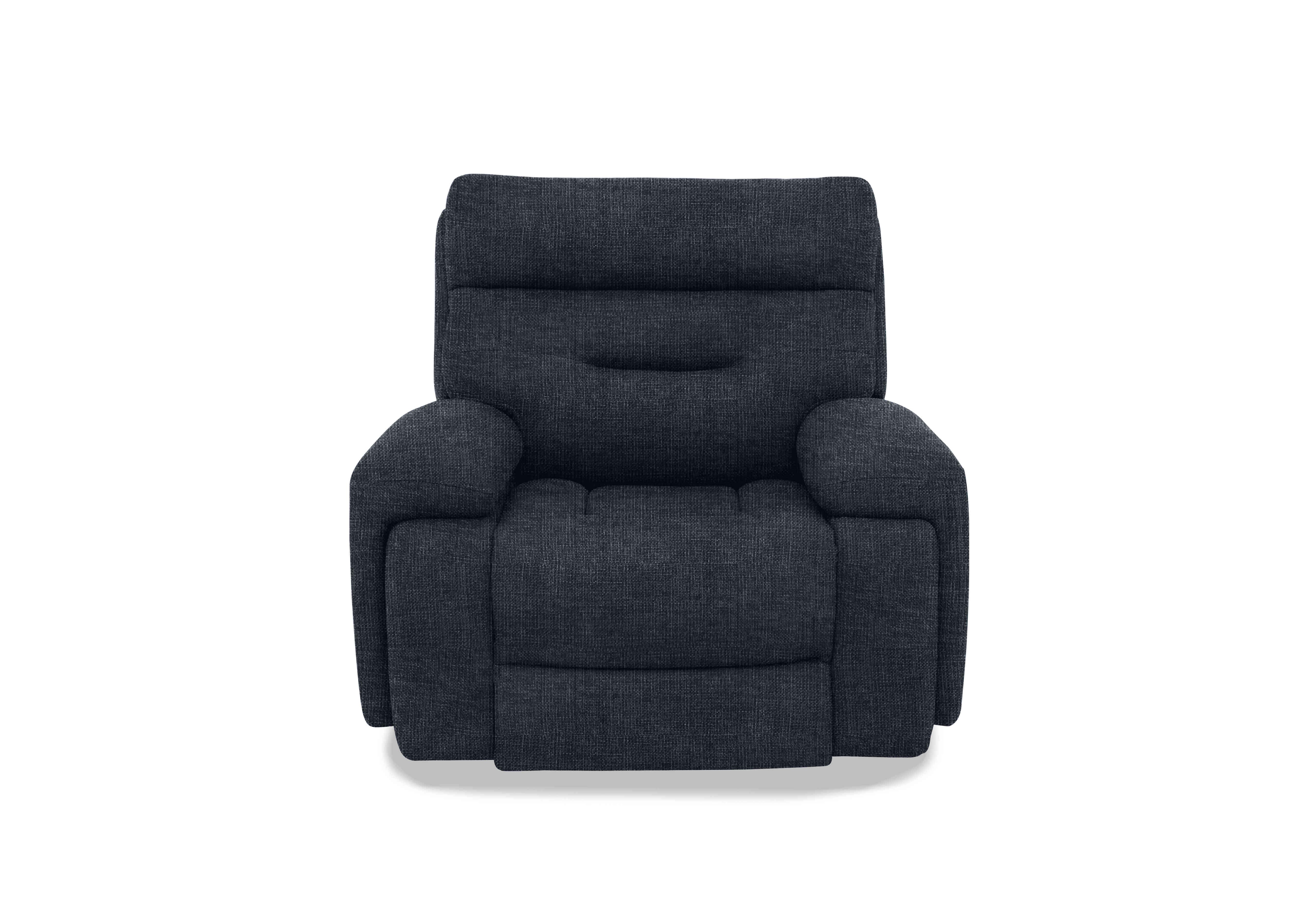 Cinemax Media Fabric Power Recliner Chair with Power Headrest in Hf-0102 Halifax Black Mica on Furniture Village