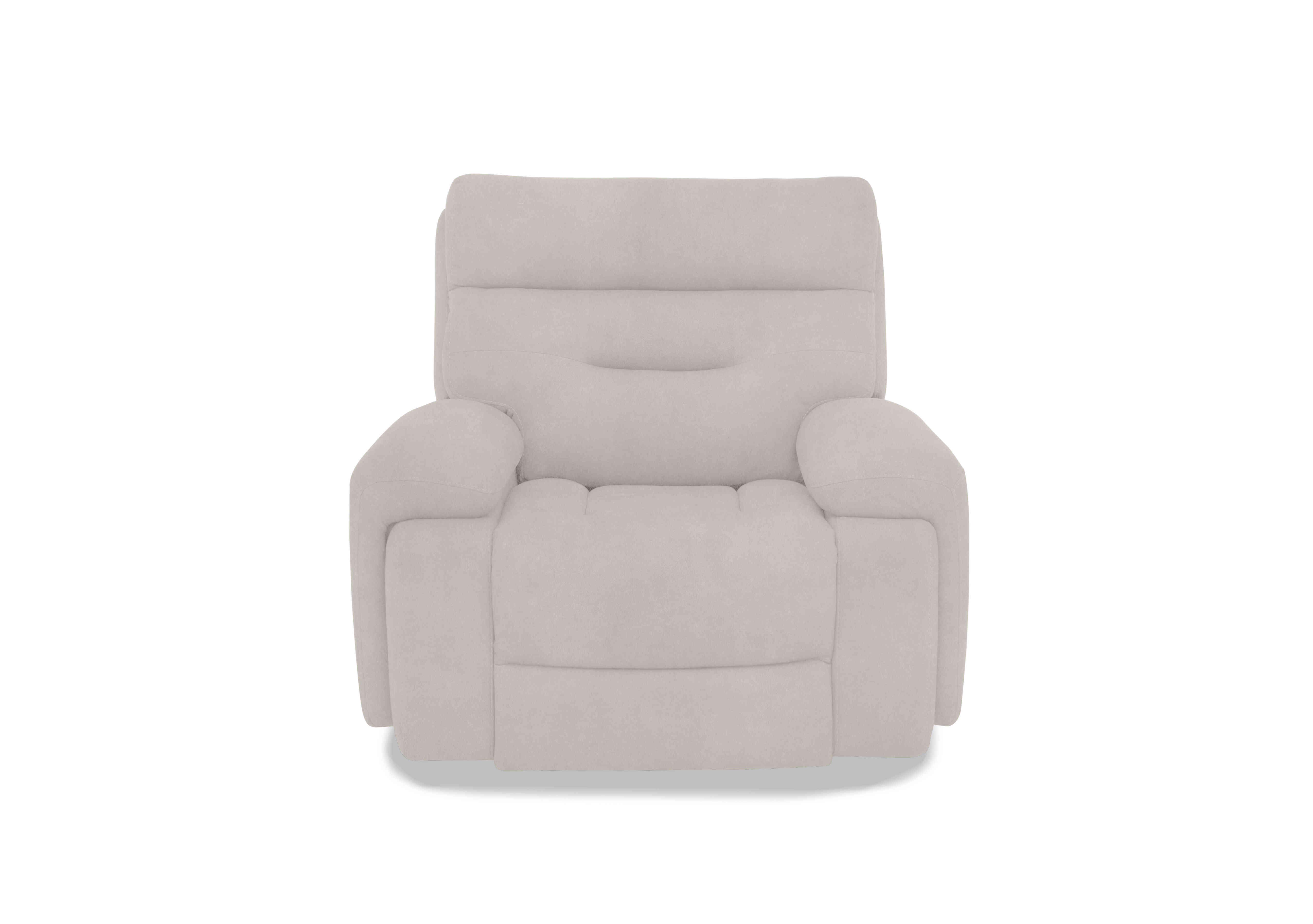 Cinemax Media Fabric Power Recliner Chair with Power Headrest in Vv-0307 Velvet White on Furniture Village