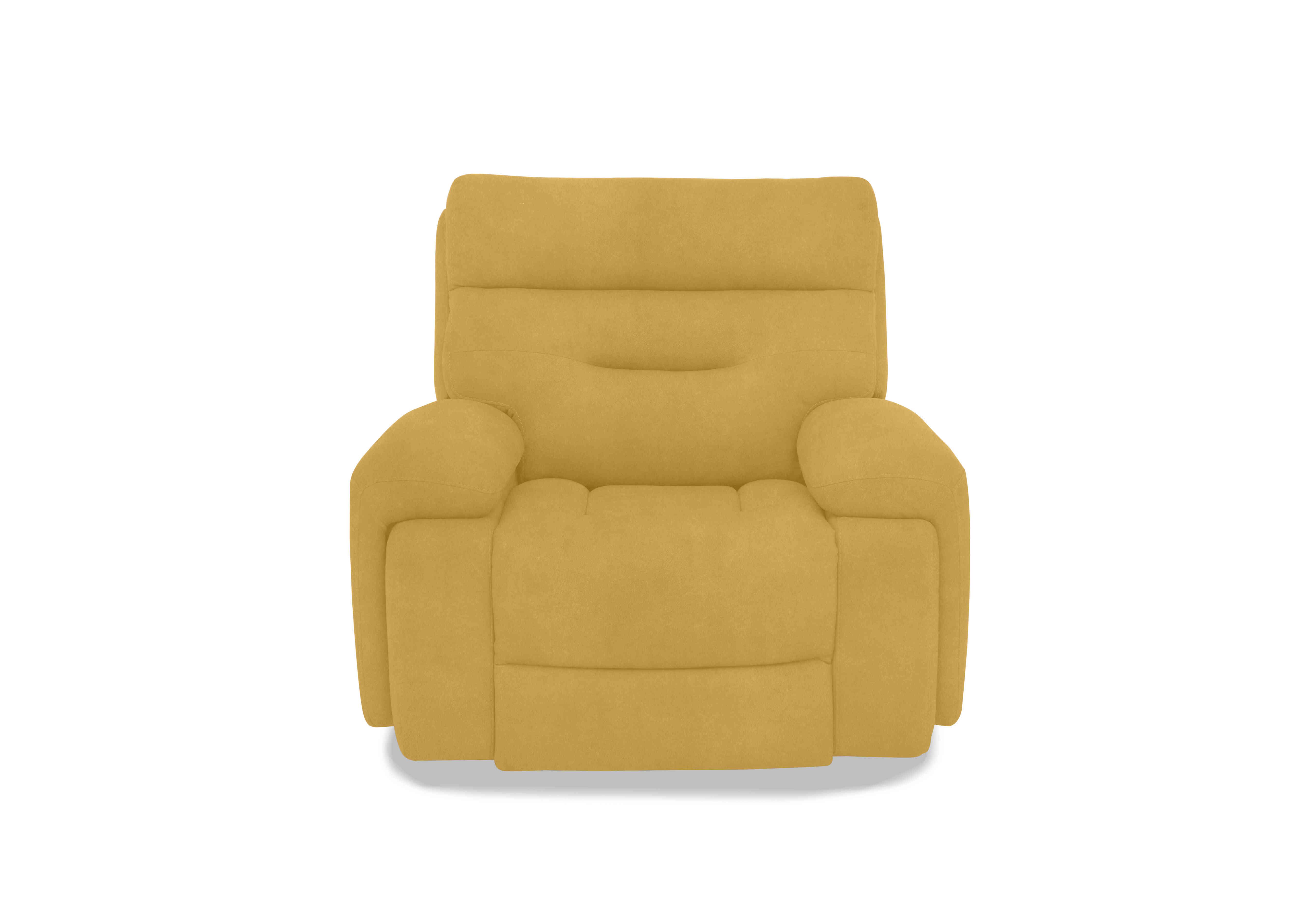Cinemax Media Fabric Power Recliner Chair with Power Headrest in Vv-0310 Velvet Giallo on Furniture Village