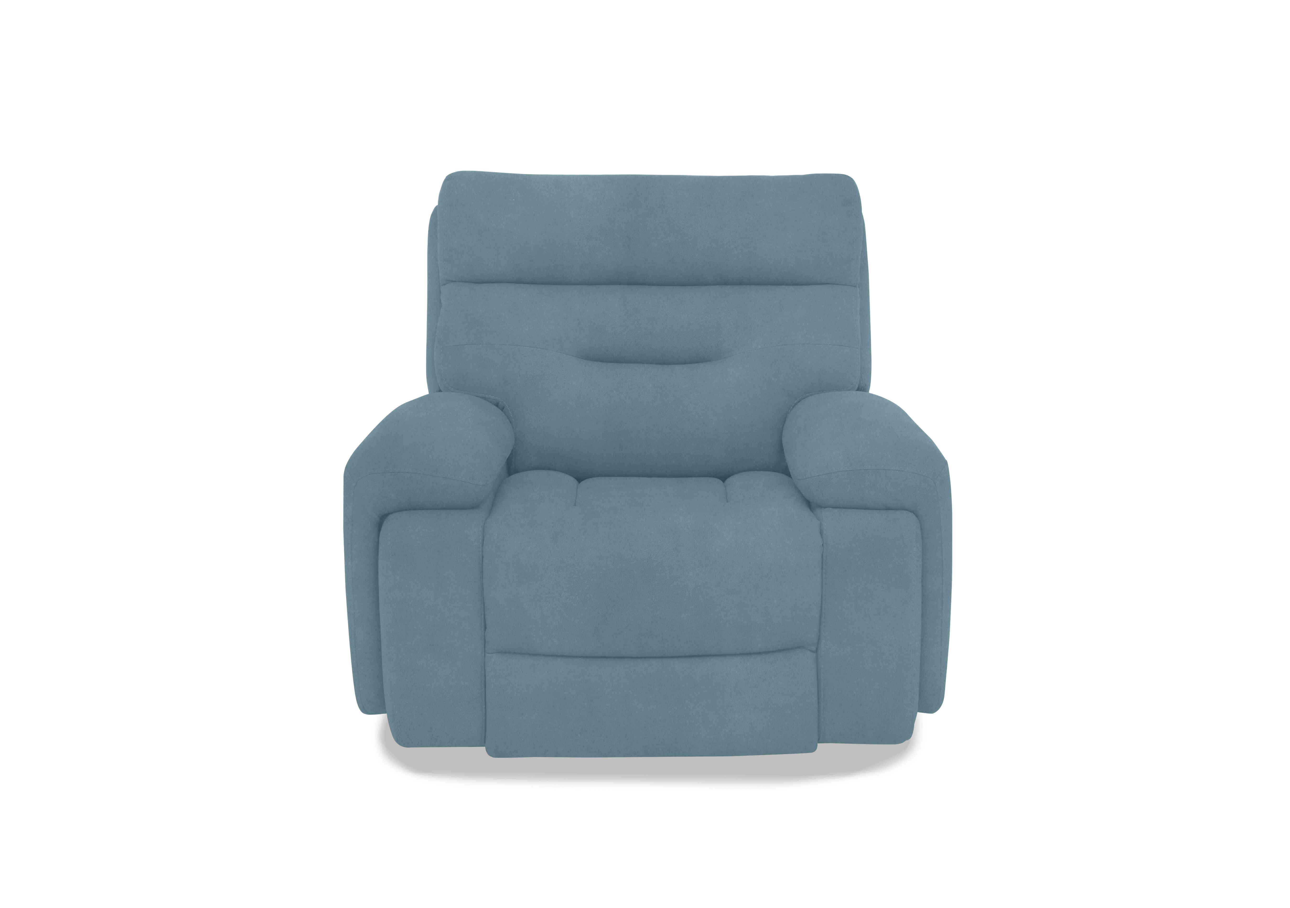 Cinemax Media Fabric Power Recliner Chair with Power Headrest in Vv-0312 Velvet Blu on Furniture Village