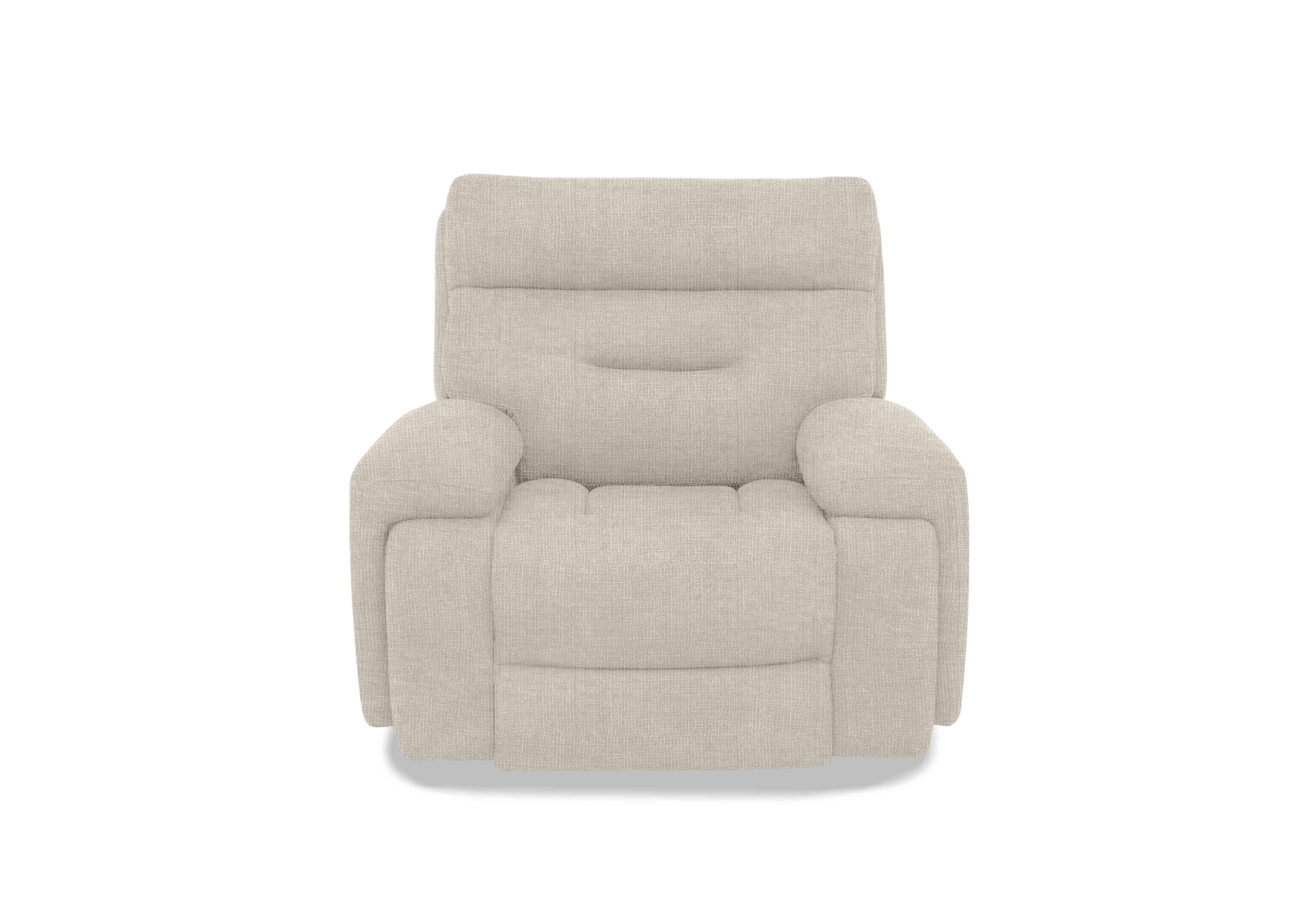 Cinemax Media Fabric Power Recliner Chair with Power Headrest in We-0102  Weave Stone on Furniture Village