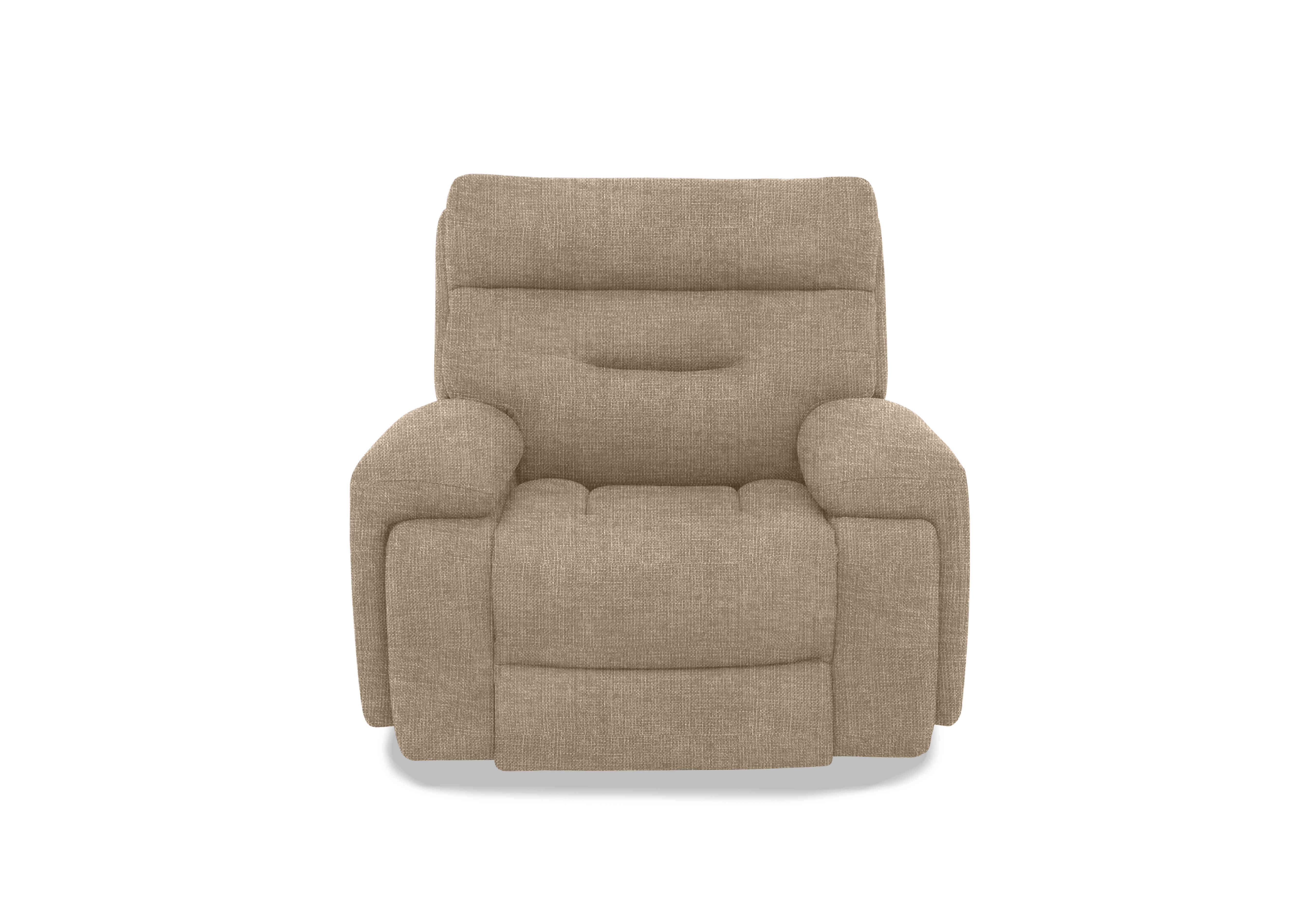 Cinemax Media Fabric Power Recliner Chair with Power Headrest in We-0103 Weave Cocoa on Furniture Village