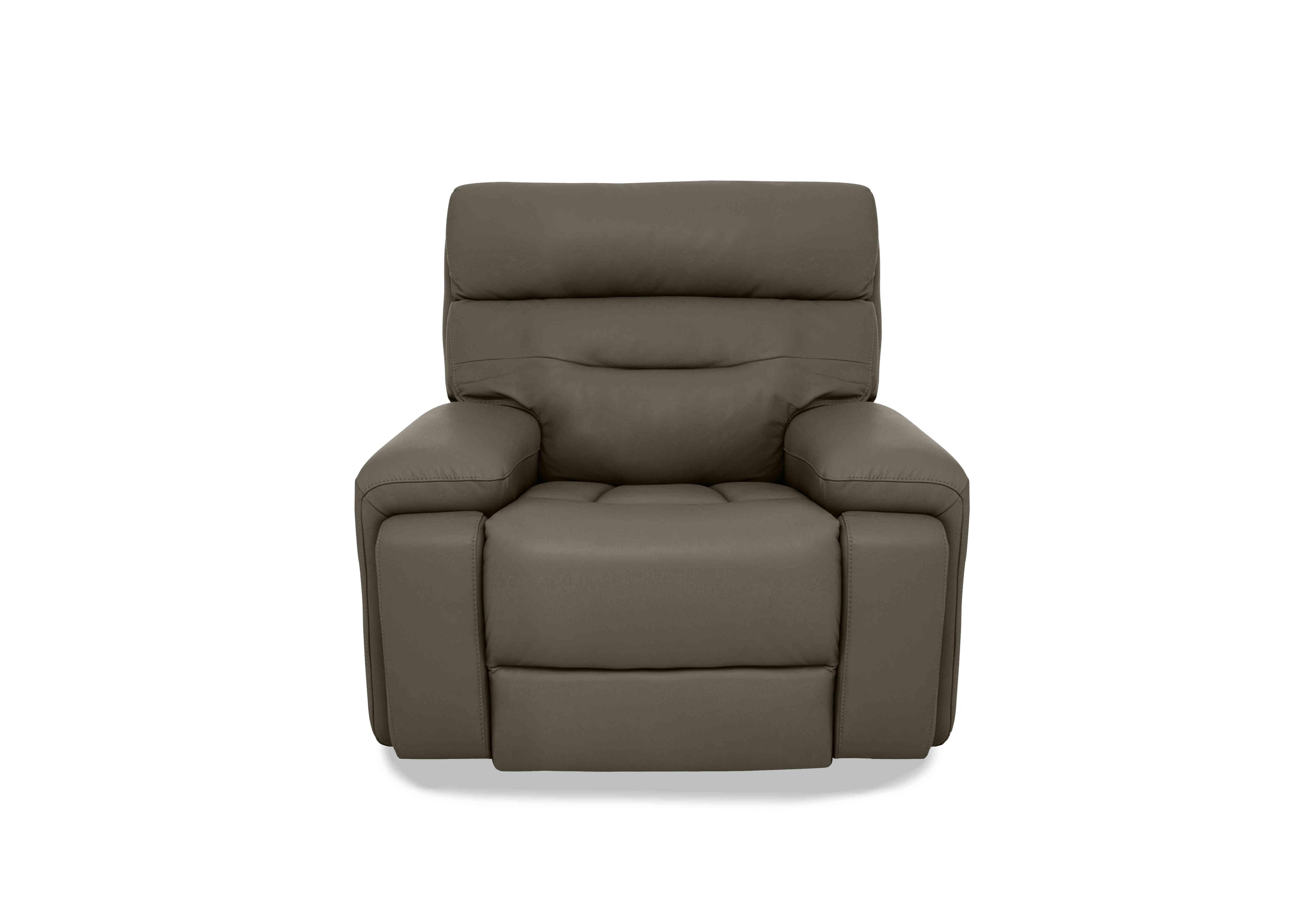 Cinemax Media Leather Power Recliner Chair with Power Headrest in La-4829 Natural Olive on Furniture Village