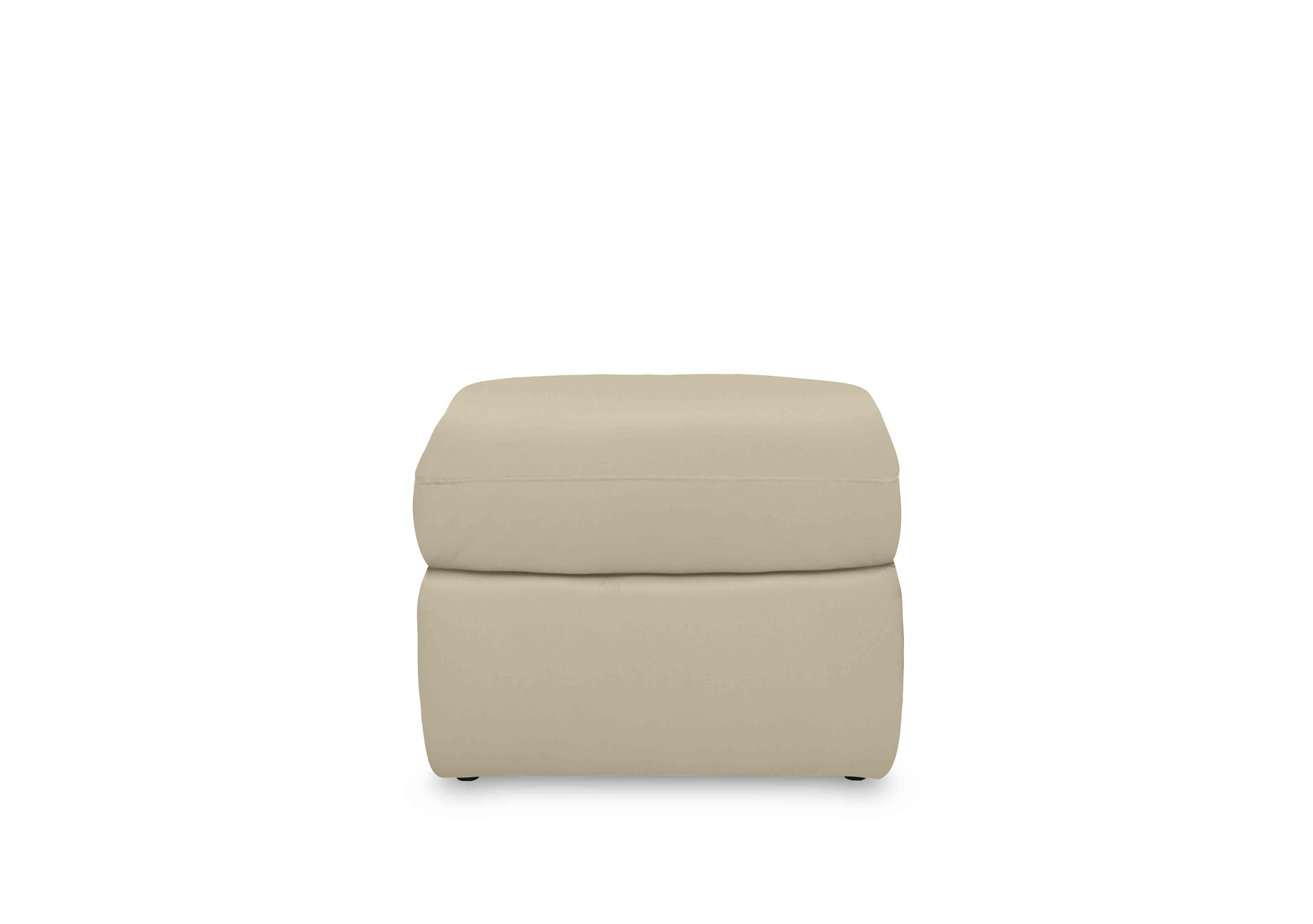 Cinemax Leather Storage Footstool in La-4827 Natural Sand on Furniture Village