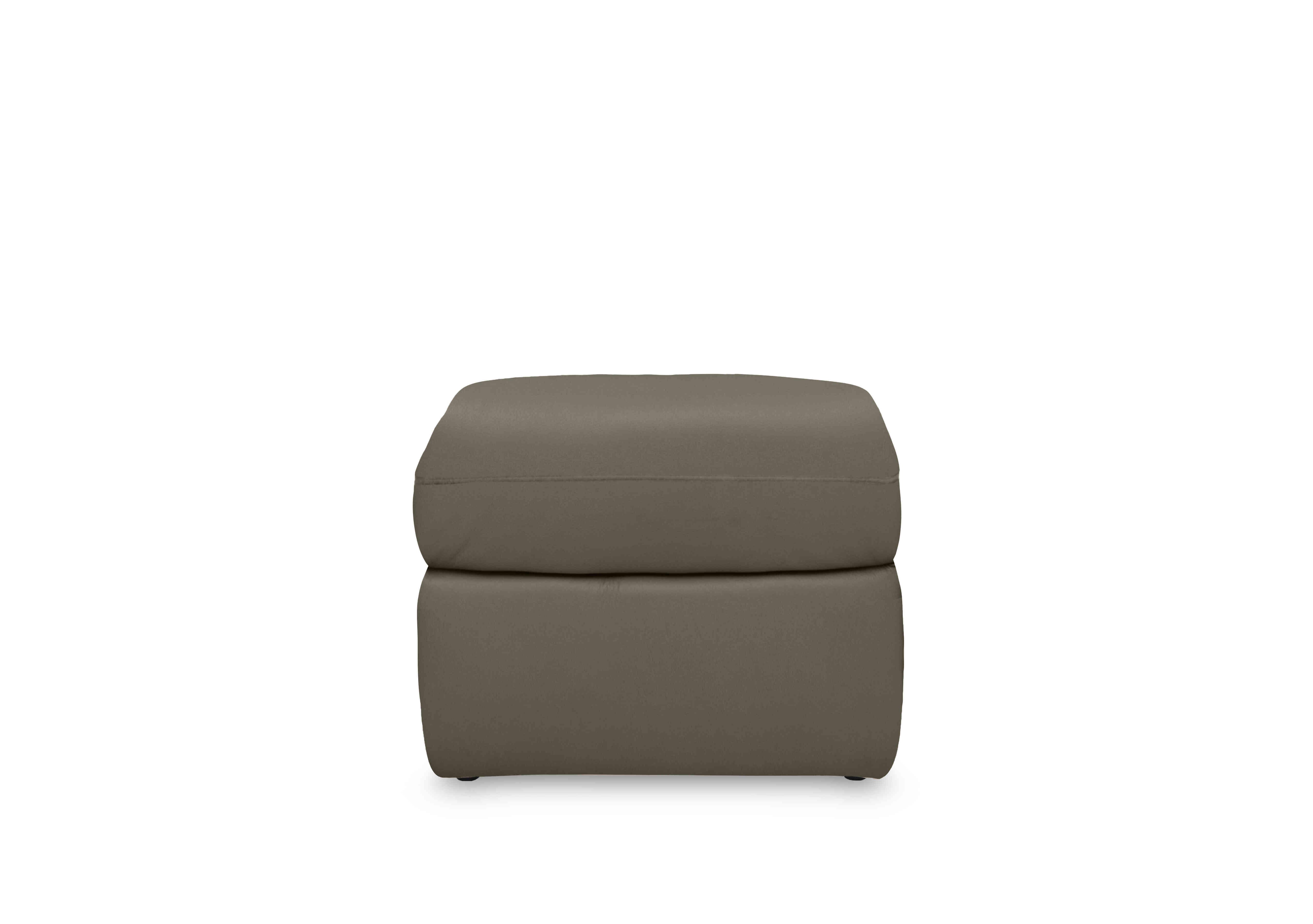 Cinemax Leather Storage Footstool in La-4829 Natural Olive on Furniture Village